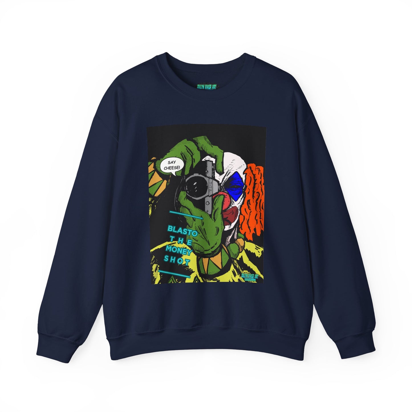 Blasto the Clown Retro Homage Graphic Crewneck Sweatshirt - 'Blast from the Past'