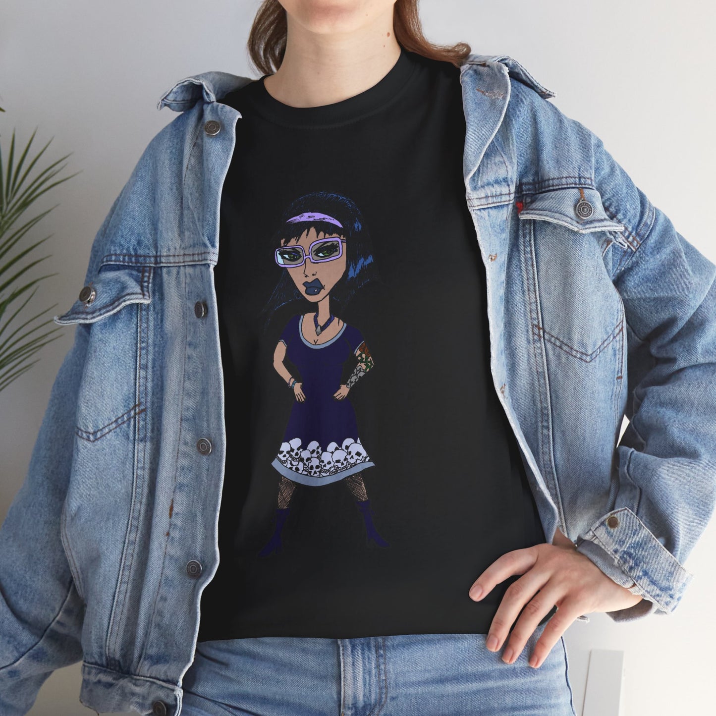 Gothic Doll T-Shirt — Retro Vampire Girl Graphic Tee