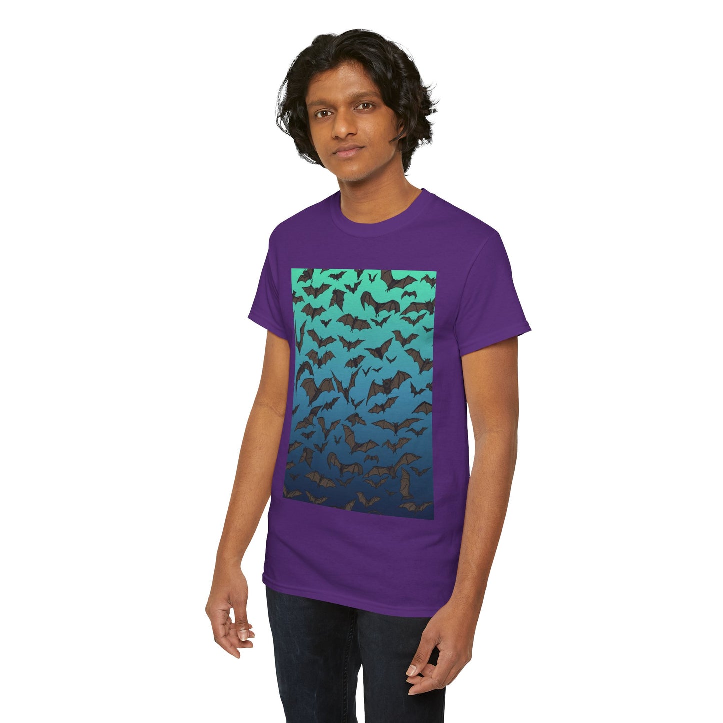 Bat Swarm Graphic Tee — Gradient Night Flight T-Shirt