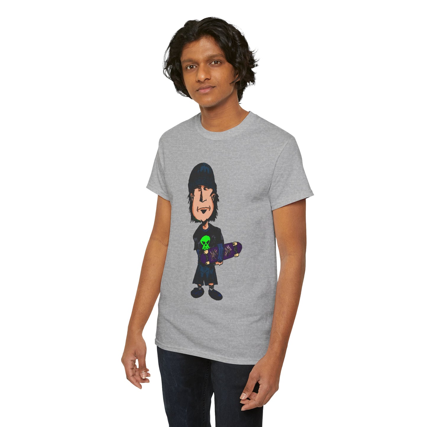 Rude Skater Dude - Skate Punk Cartoon Tee – Boy with Skateboard Graphic Shirt