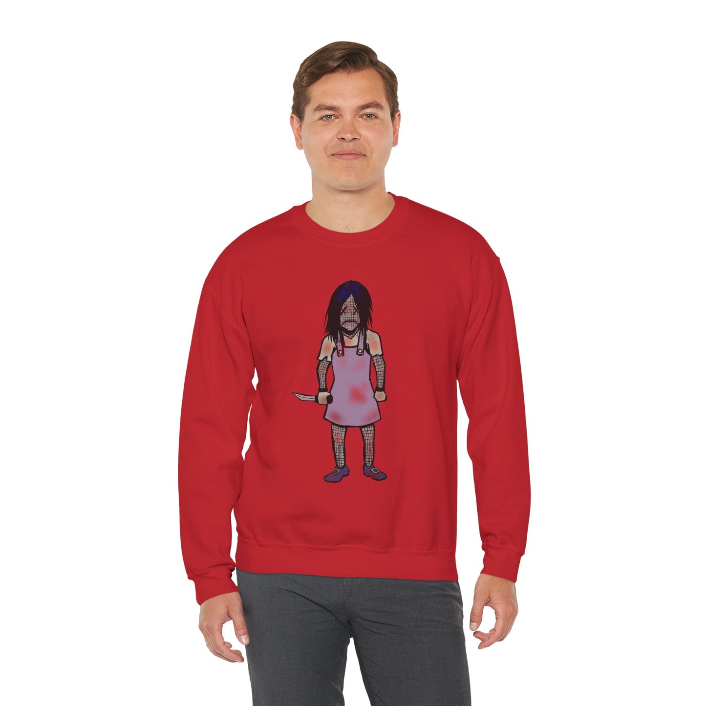Evil Doll Edgy Graphic Sweatshirt for Unique Style