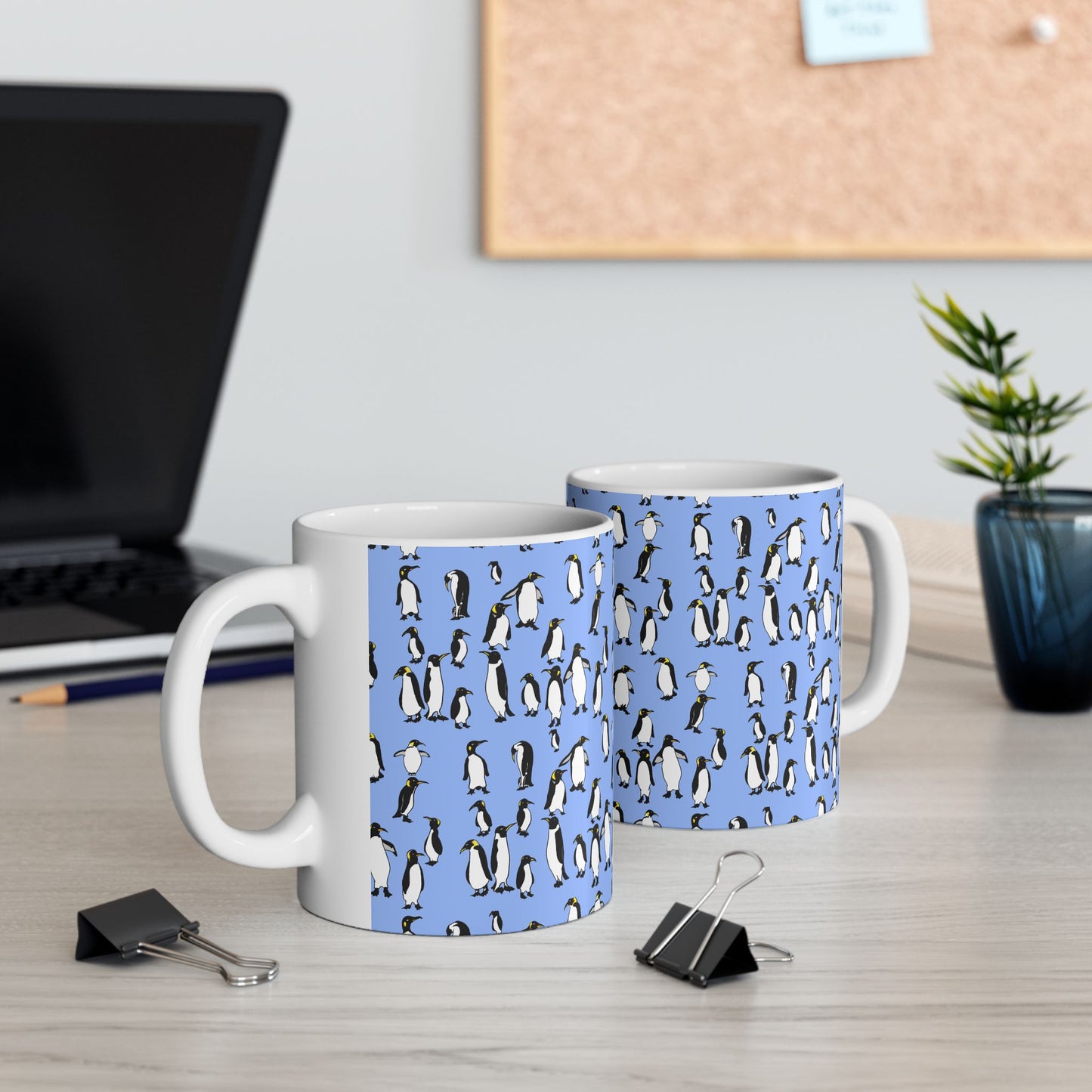 Rookery of Whimsical Penguins Ceramic Mug - Perfect for Coffee Lovers, Penguin Gifts, Cute Kitchen Decor, Unique Holiday Mug, Animal-Themed Drinkware
