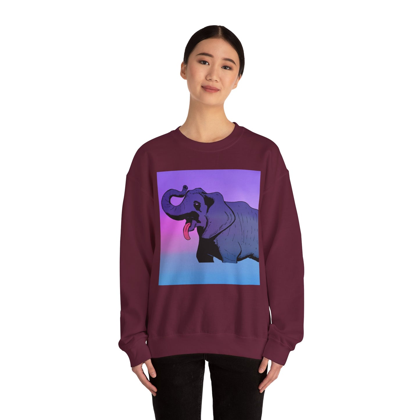 Elephant Art Unisex Crewneck Sweatshirt – Vibrant and Cozy Statement Piece