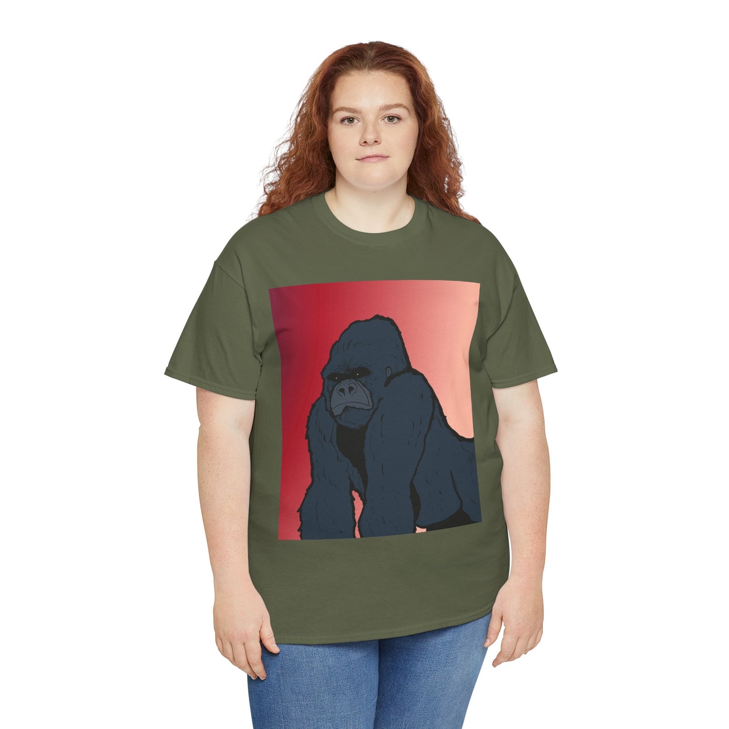Gorilla Graphic Tee — Vintage Sunset Primate Illustration Shirt
