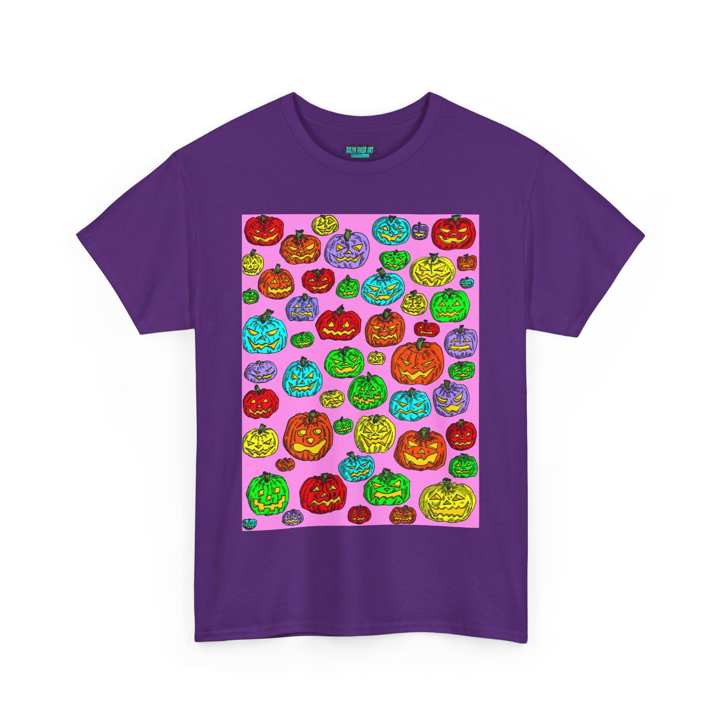 Colorful Pumpkin Graphic Tee, Unisex Cotton T-Shirt, Halloween Costume, Fall Apparel, Trendy Graphic Shirt, Casual Wear