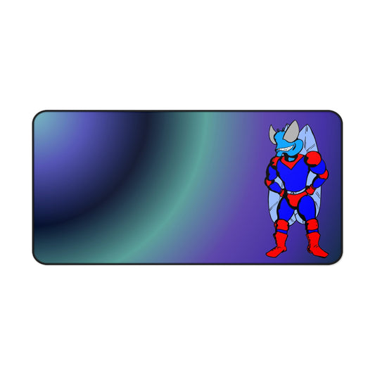 The Astounding Astro-Fly Desk Mat — Gradient Gaming Desk Mat with Retro Superhero Character