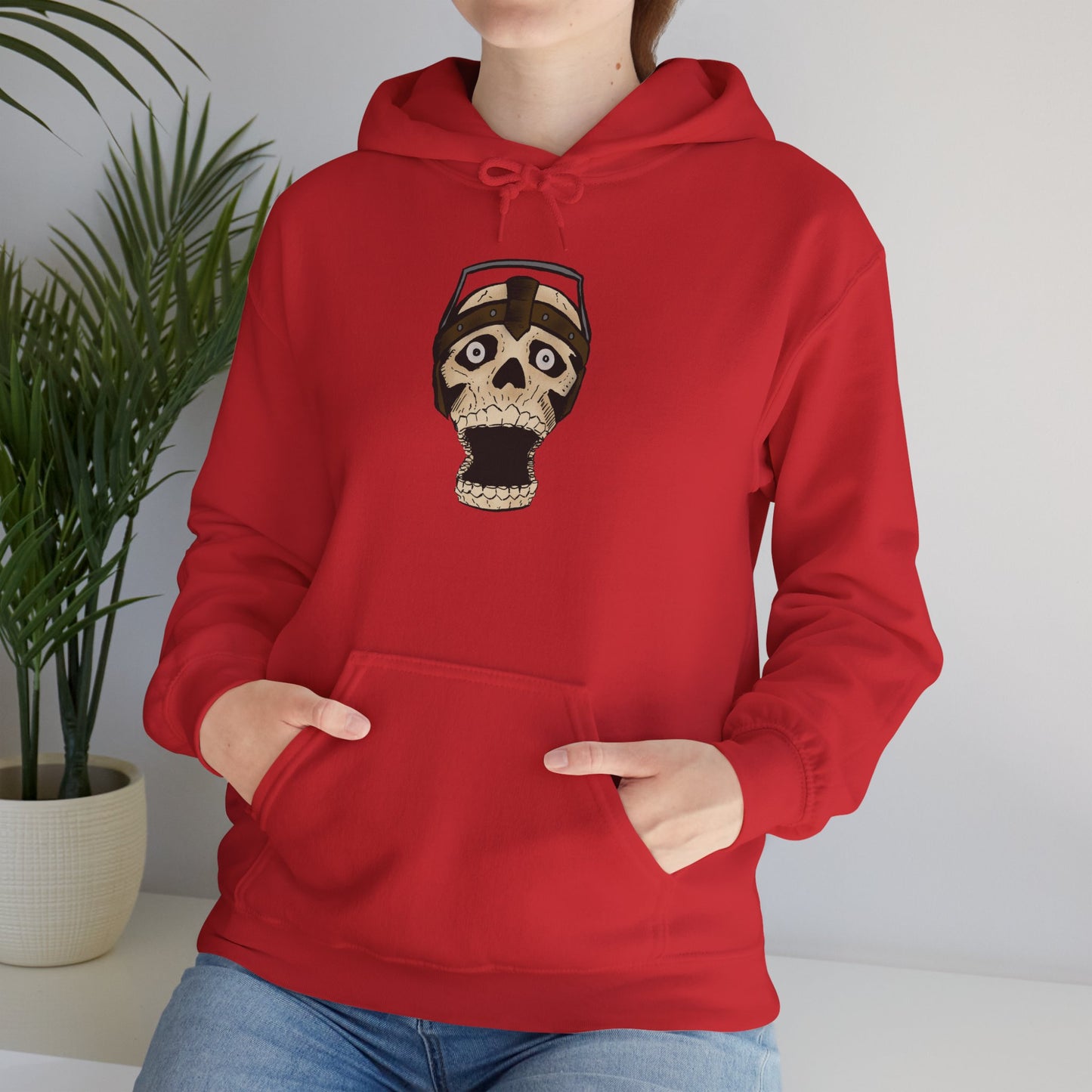 Screaming Skull Graphic Hoodie, Unisex Heavy Blend Sweatshirt, Cozy Casual Wear, Gift for Halloween, Unique October Fashion, Everyday Comfort