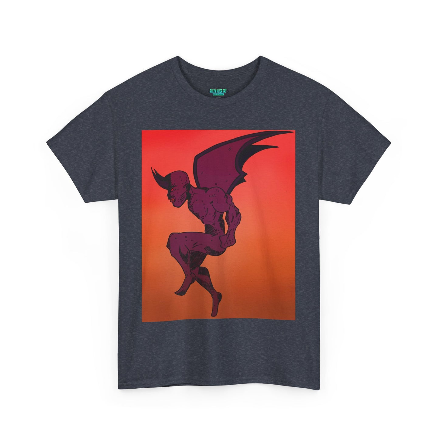 Unisex Heavy Cotton Tee - Vibrant Demon Art Design