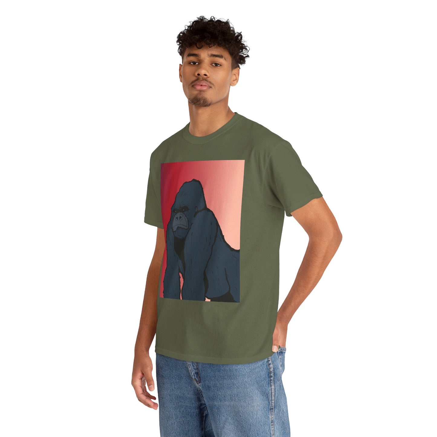 Gorilla Graphic Tee — Vintage Sunset Primate Illustration Shirt