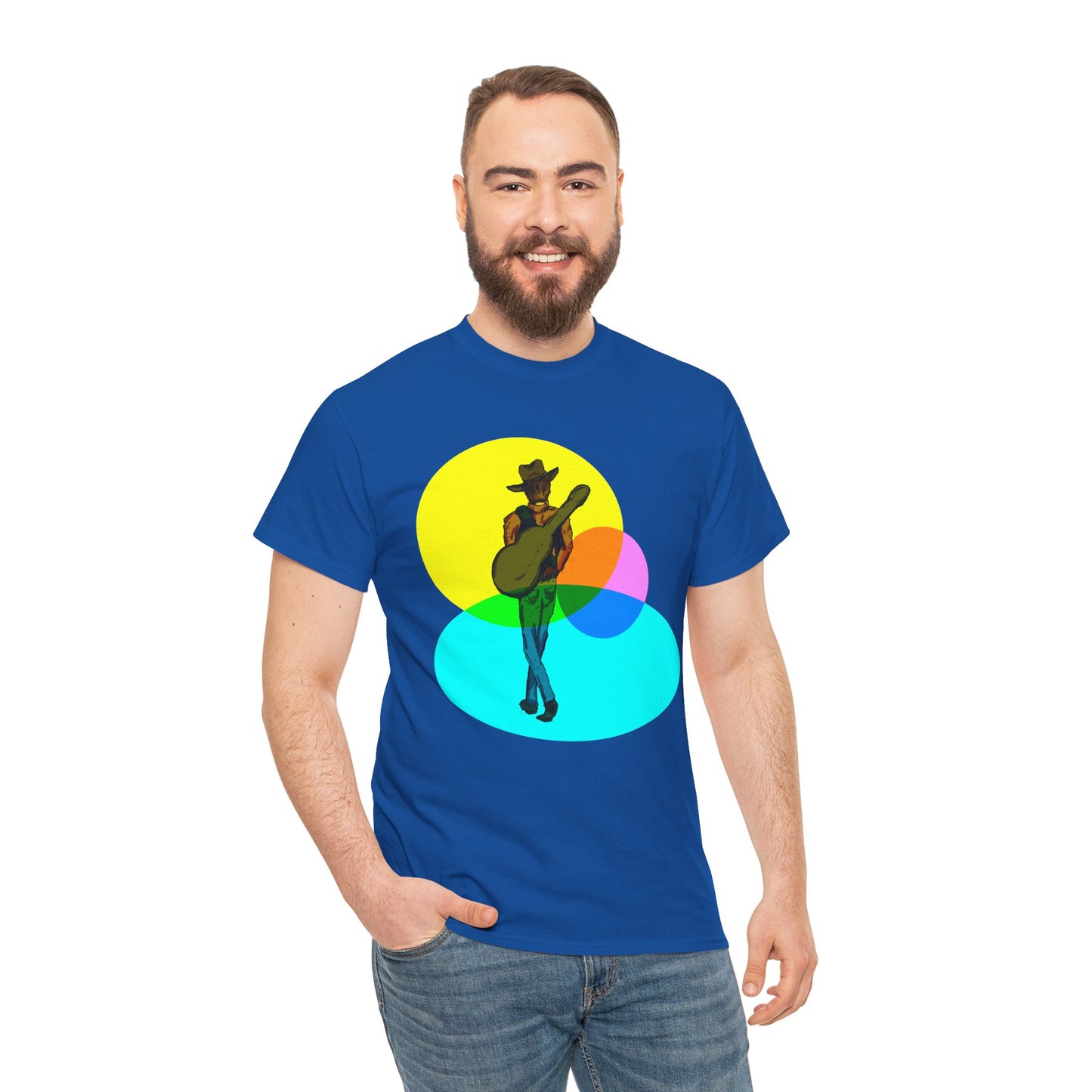 Cowboy Guitar Tee — Colorful Music T‑Shirt