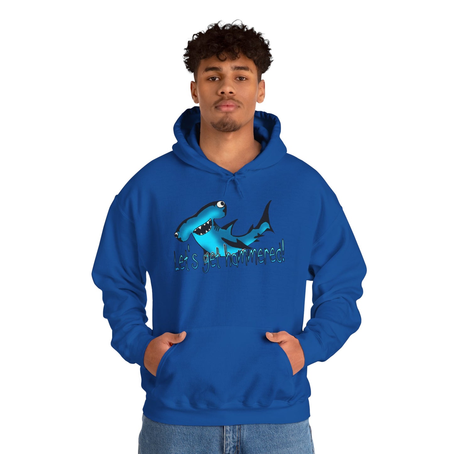 Let's Get Hammered Shark-Themed Unisex Hoodie: Let's Get Fin-tastic, Casual Wear, Gift for Ocean Lovers, Beach Party, Summer Fun