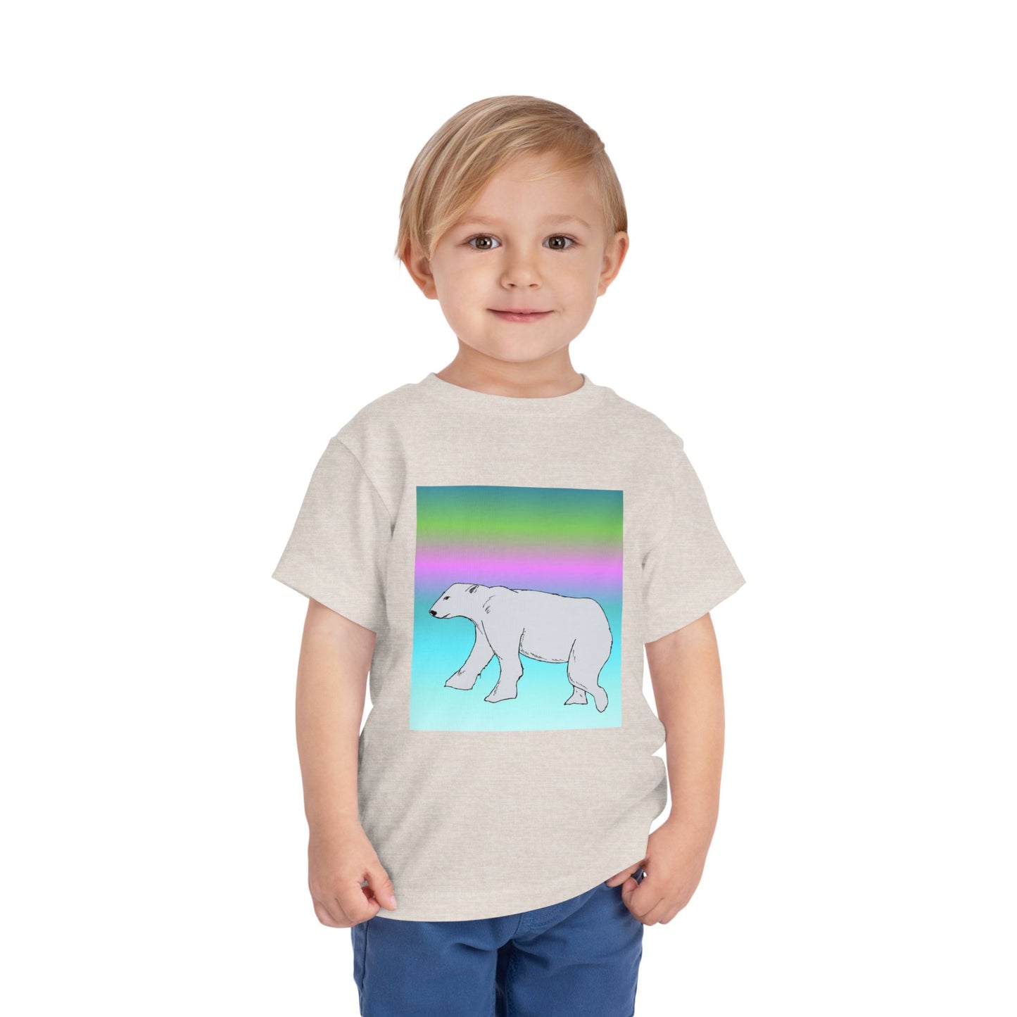 Toddler Tee — Pastel Polar Bear Graphic Shirt
