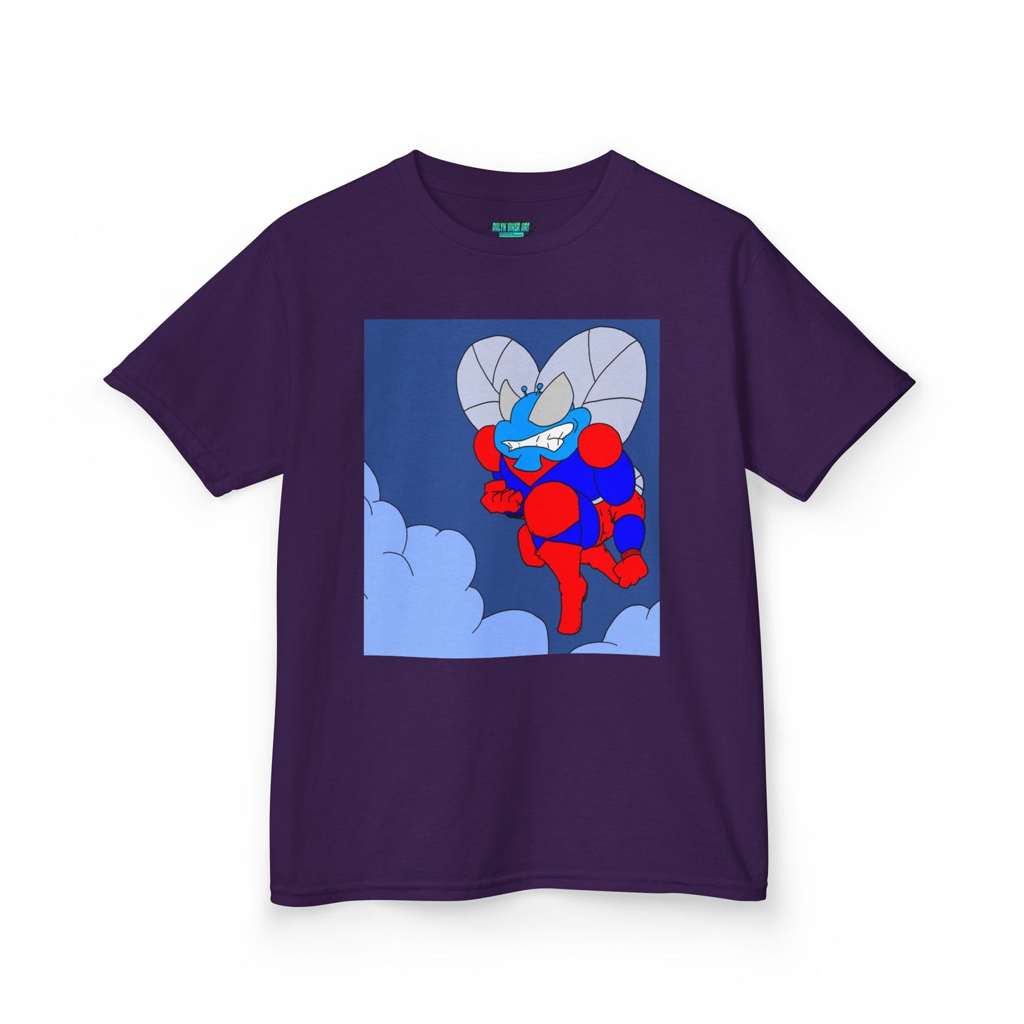 The Astounding Astro-Fly - Up in the Clouds - Kids Superhero Graphic Tee - Fun Cartoon Design for Playful Days