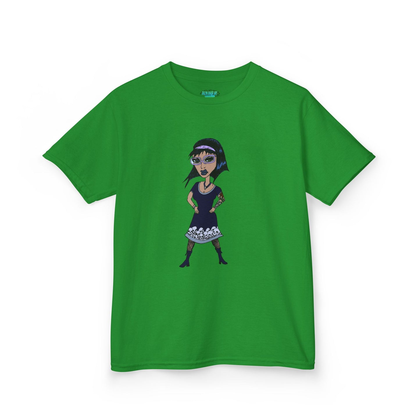 Kids Tee — Vintage Gothic Girl Cartoon Graphic Tee for Children