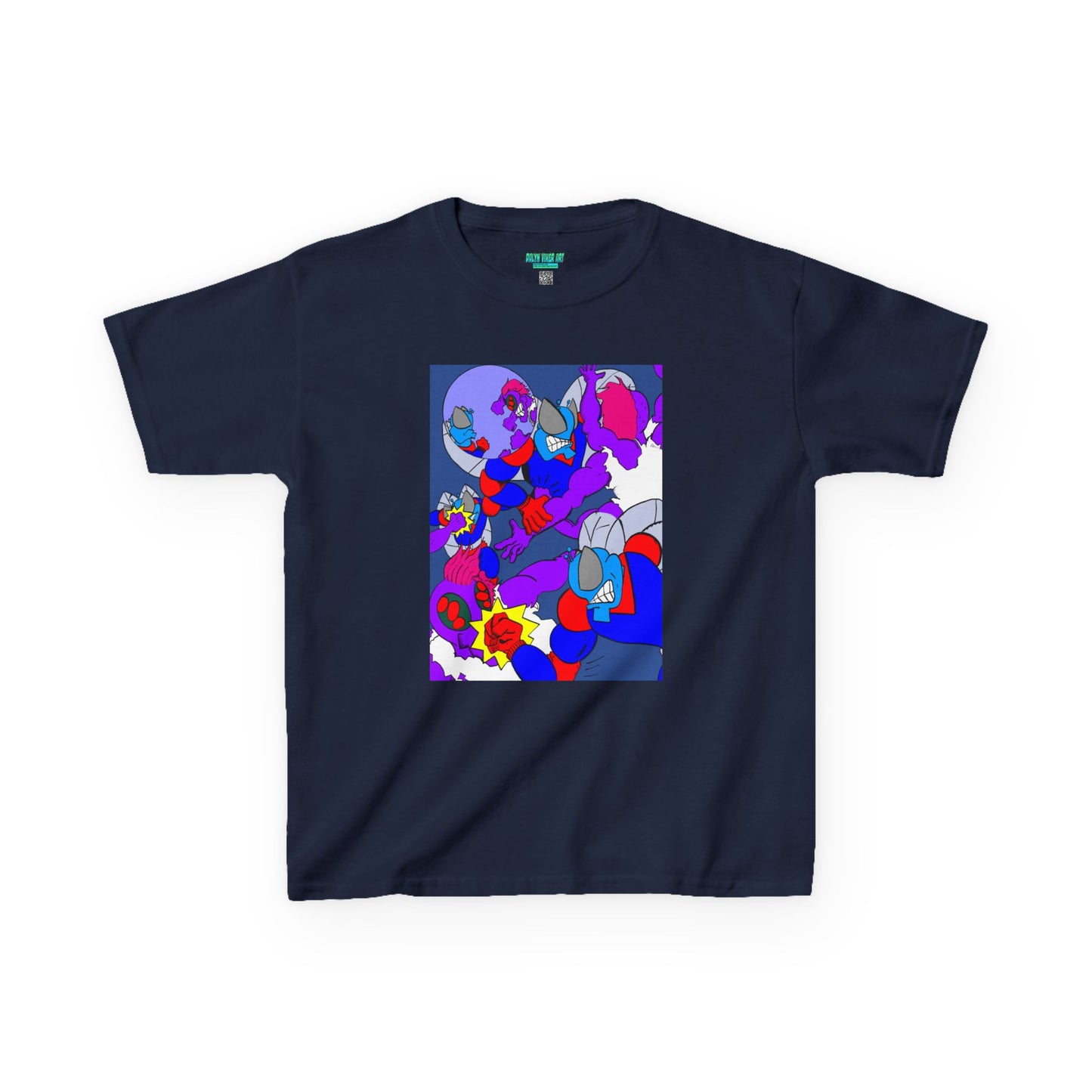 The Astounding Astro-Fly vs The Spiders! Colorful Cartoon Kids Heavy Cotton™ Tee - Fun & Playful Design