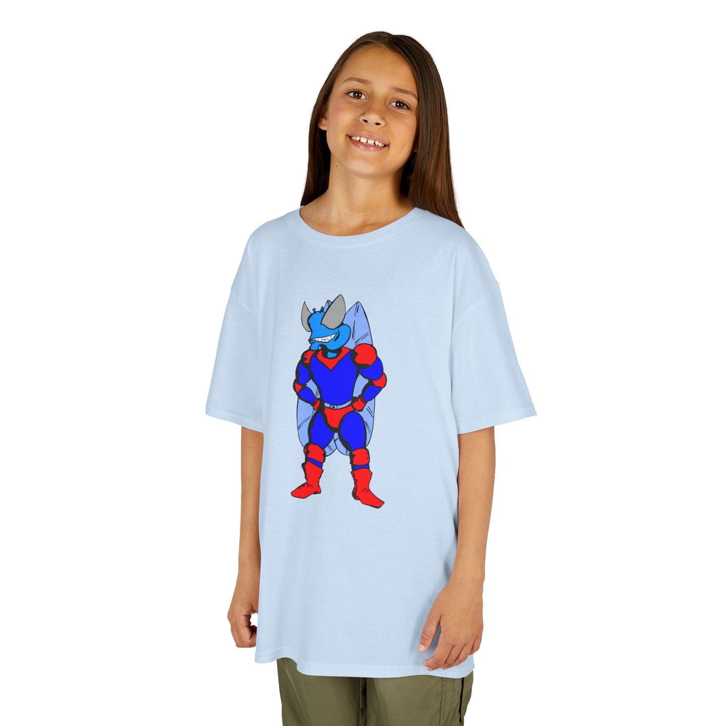 Astro-Fly Kids Superhero T-Shirt — Cute Red & Blue Winged Hero Tee for Boys & Girls