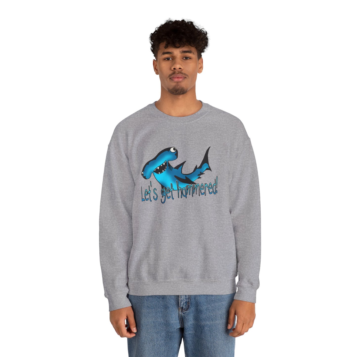 Harley Hammerhead Playful Shark Sweatshirt - 'Let's Get Hammered' Crewneck