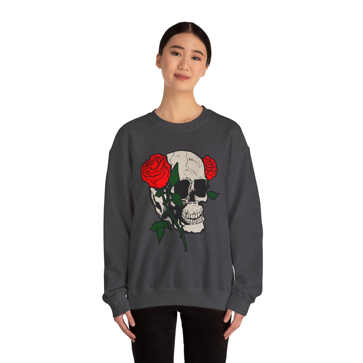 Skull and Roses Crewneck Sweatshirt