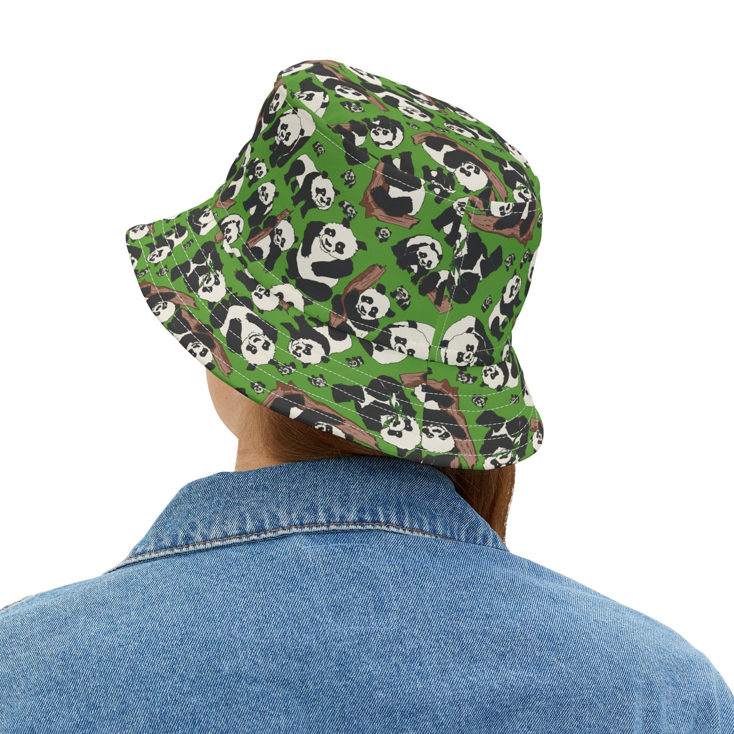 Cute Panda Pattern Bucket Hat, Funky Outdoor Hat, Trendy Summer Accessory, Gift for Animal Lovers, Festival & Beach Hat