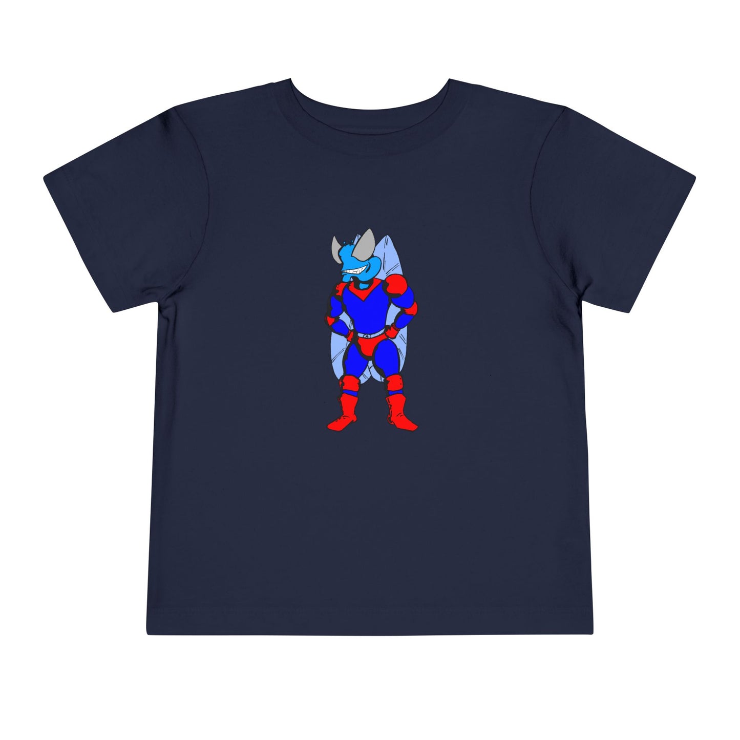 Astro-Fly Toddler Tee — Brave Blue Superhero Bug Graphic