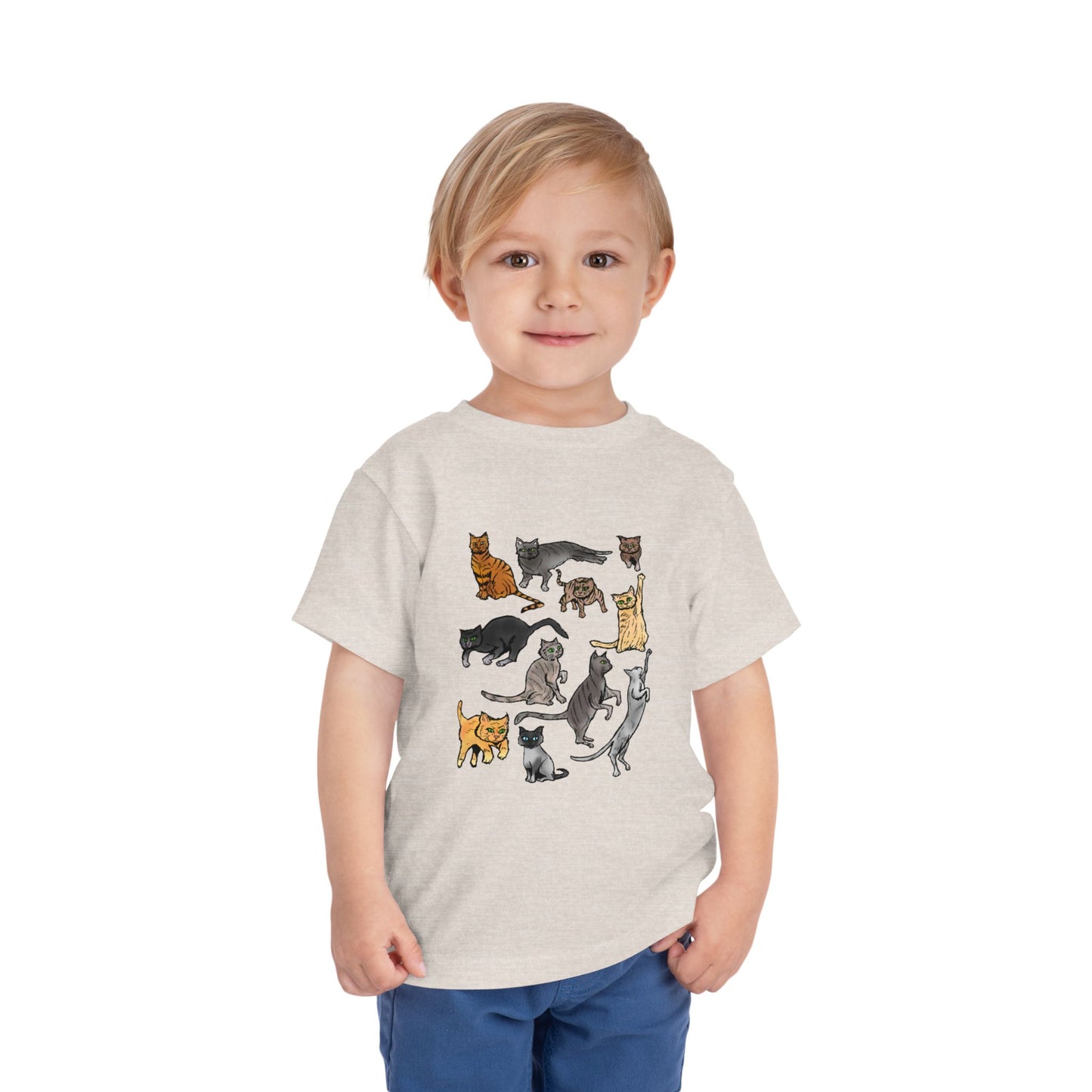 Toddler Tee — Playful Cat Pack Graphic Shirt for Kids