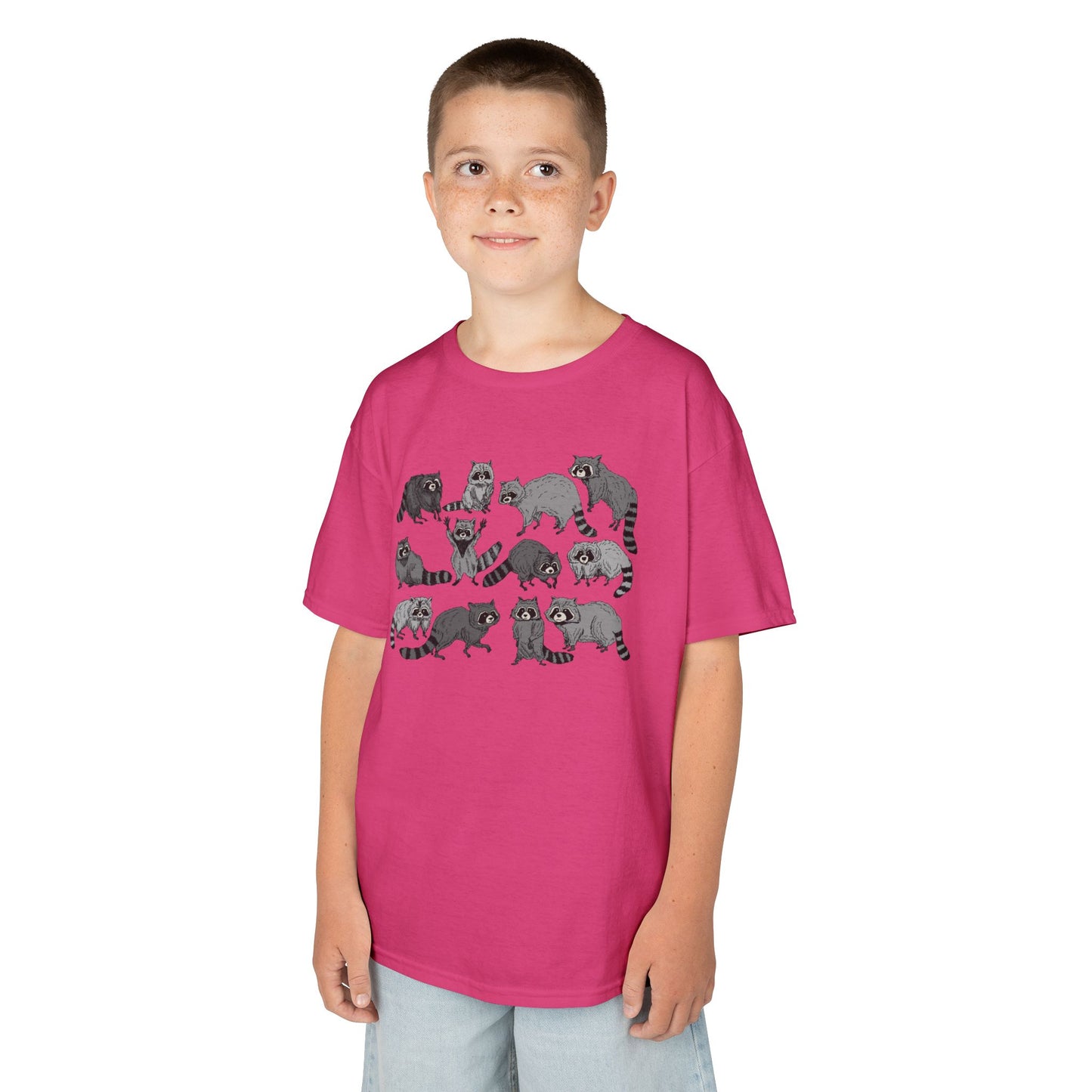Cute Raccoons Pattern Kids Tee, Animal Lover Gift, Funny Raccoon Shirt, Children's Apparel, Birthday Outfit, Pet Lover Tee