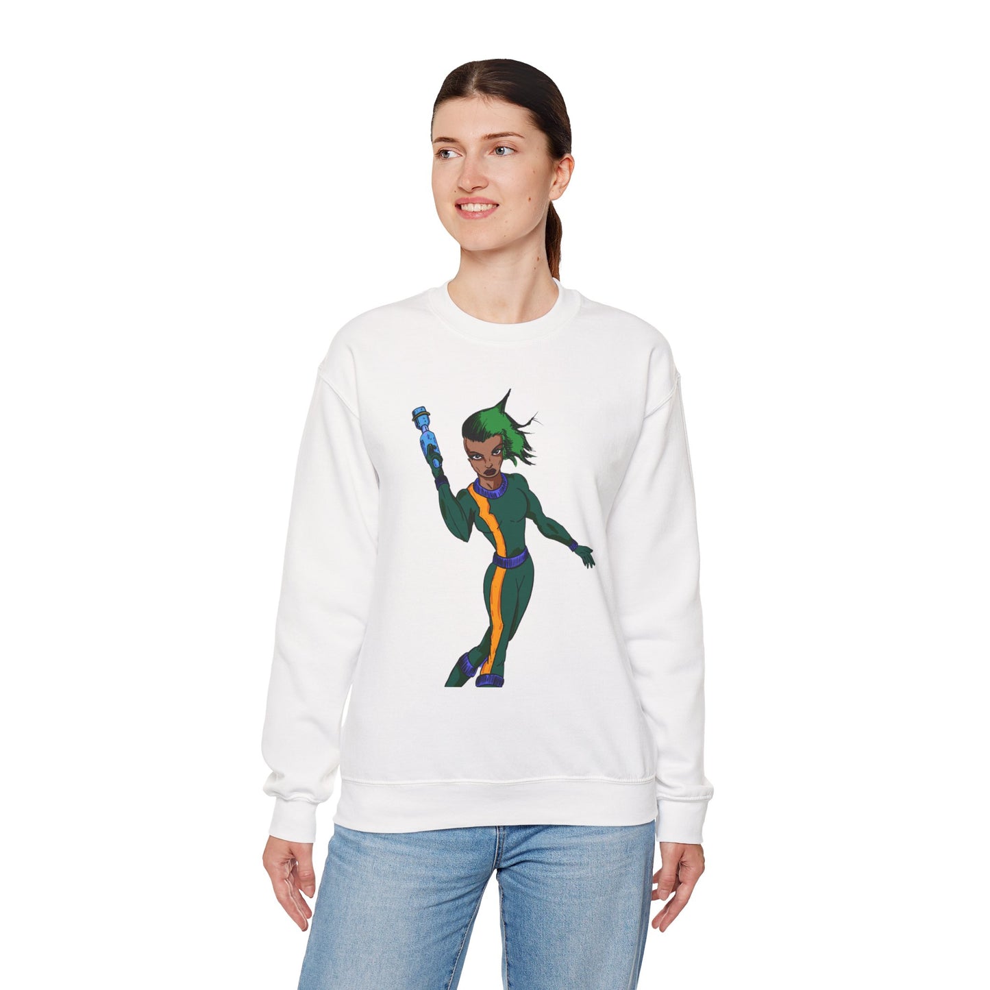 Heroic Vibes Crewneck Sweatshirt with Bold Design
