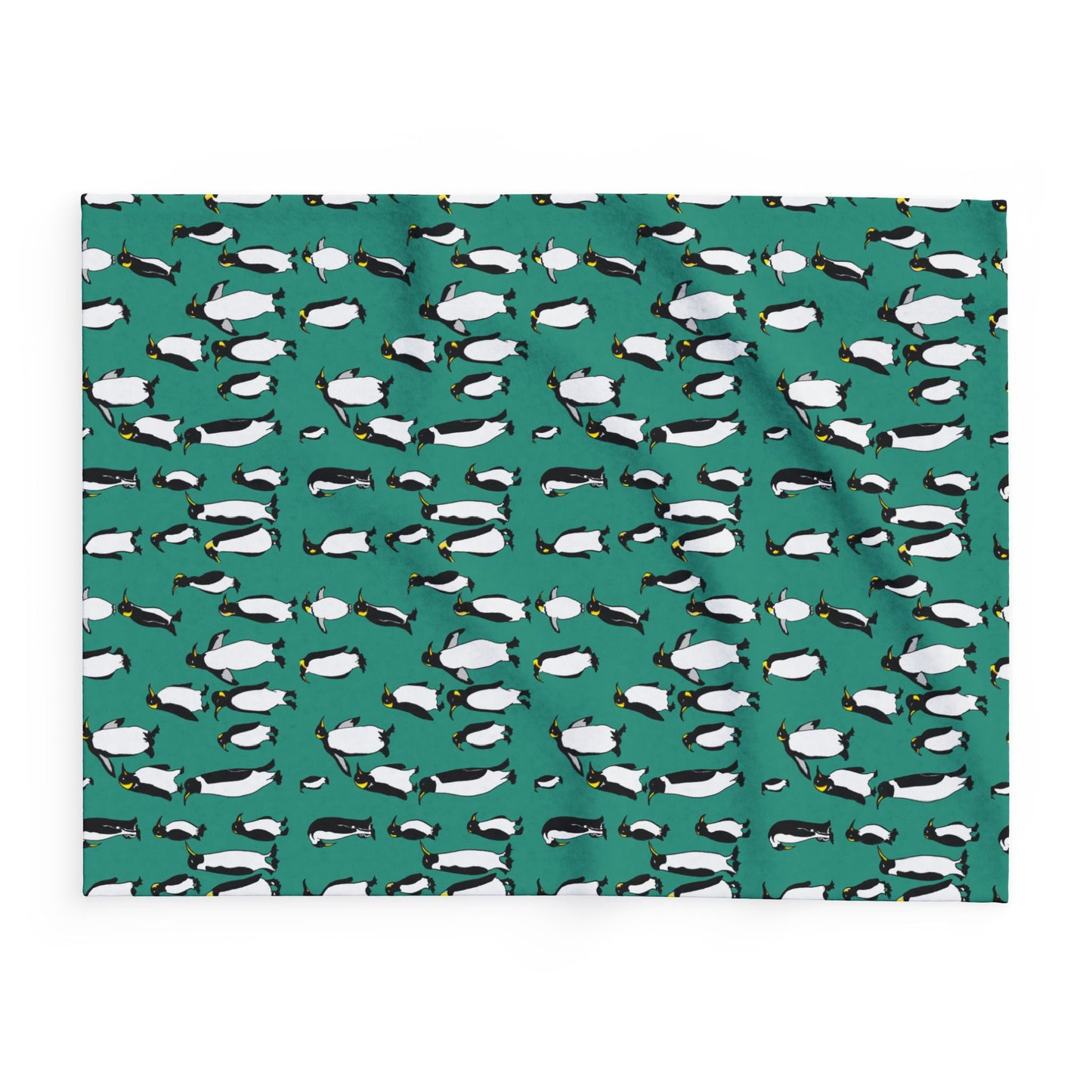 Rookery of Penguins - Greenish - Arctic Fleece Blanket