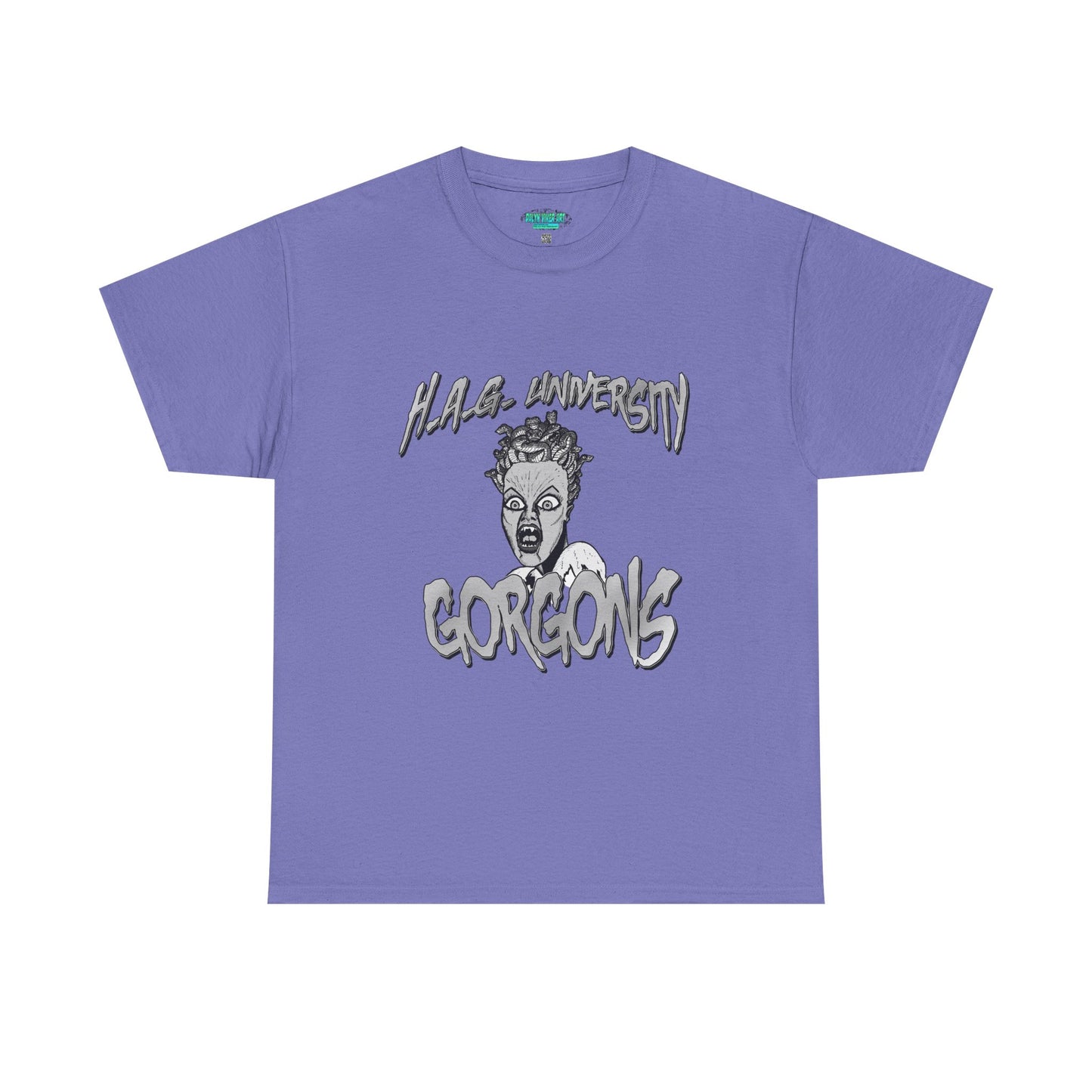 Graphic Tee with Gorgon Mascot - Greek Mythology University Unisex Shirt
