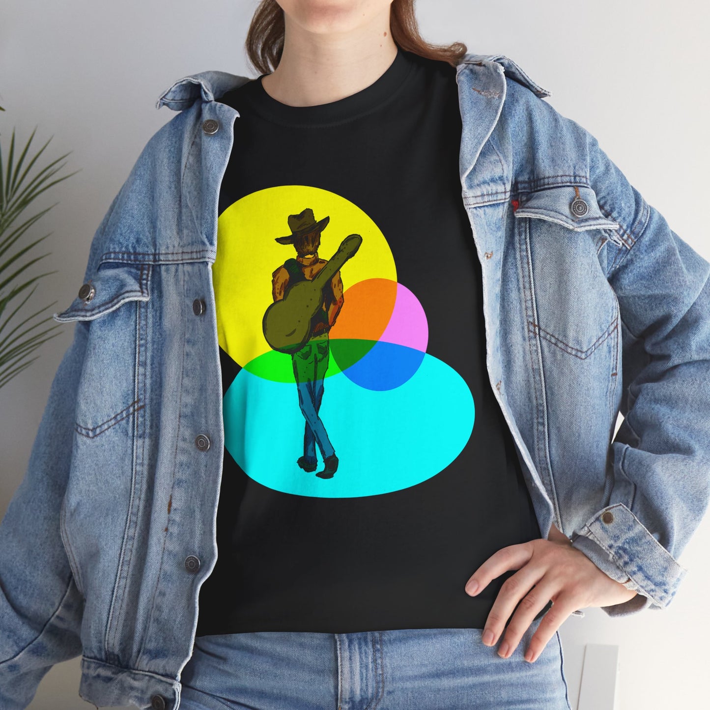 Cowboy Guitar Tee — Colorful Music T‑Shirt