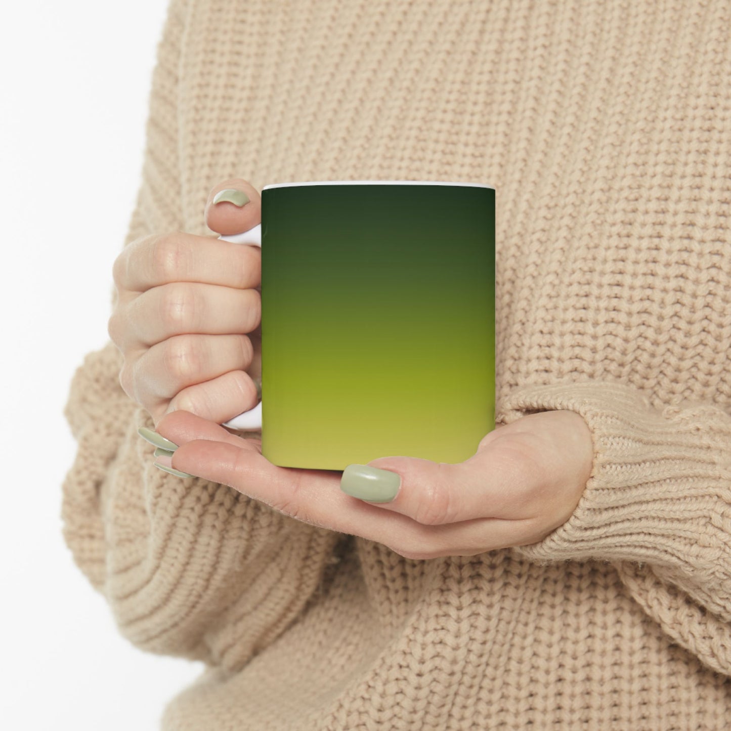 Bigfoot Encounter - Gradient Ceramic Mug – Cute Lizard Coffee Cup (11oz, 15oz)