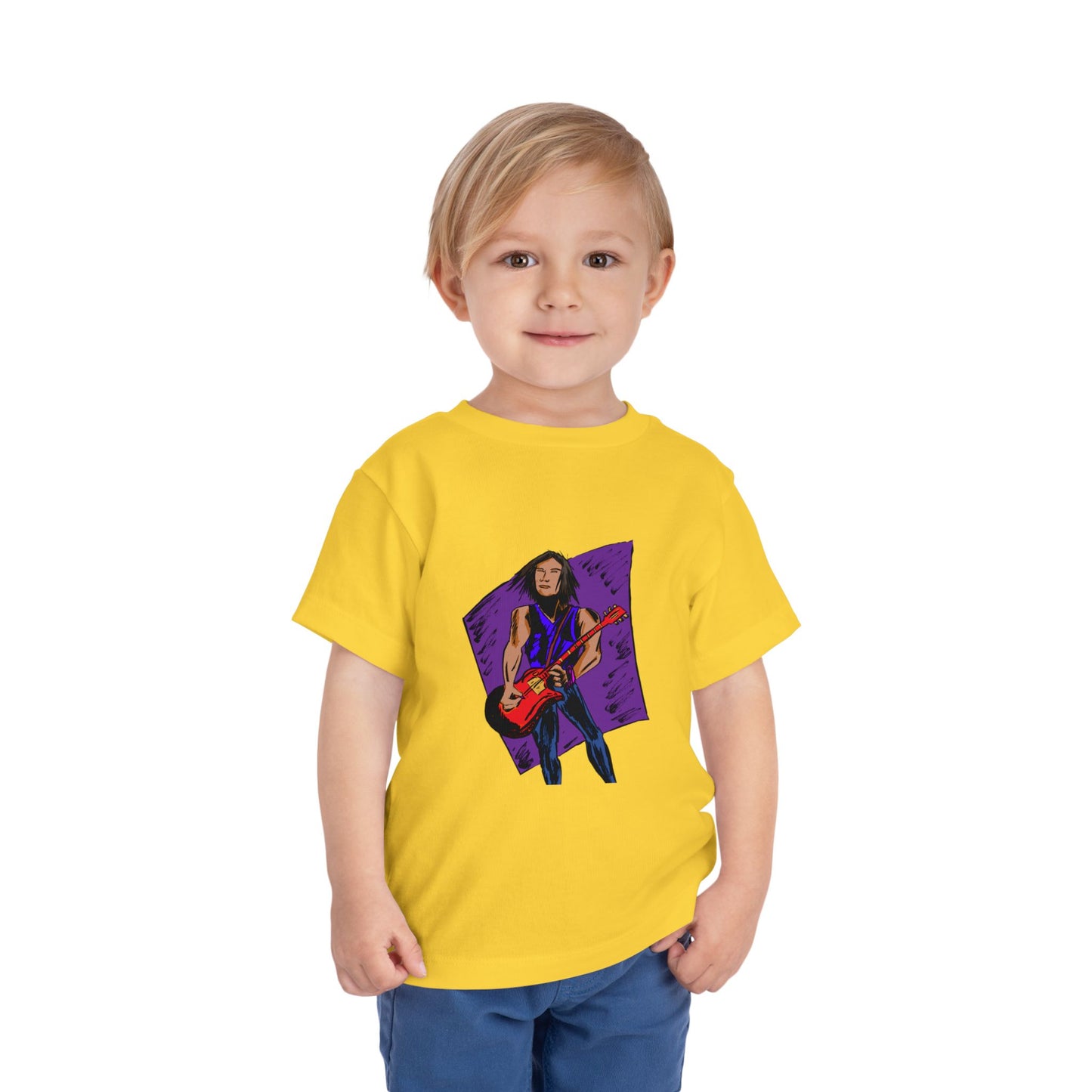 Toddler Tee — Rock Star Guitarist Graphic Kids Shirt