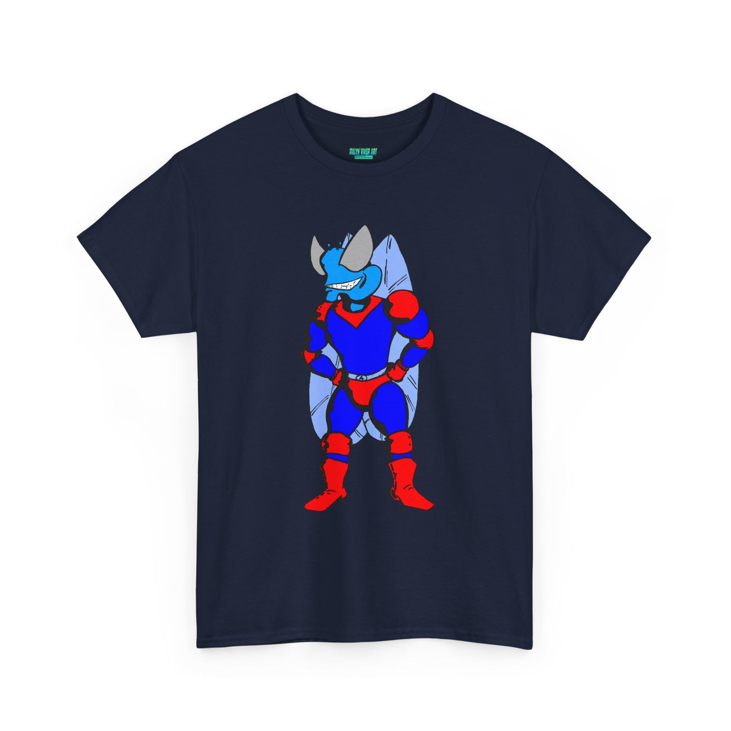 Astro-Fly Hero Graphic Tee - Blue & Red Superhero T-Shirt