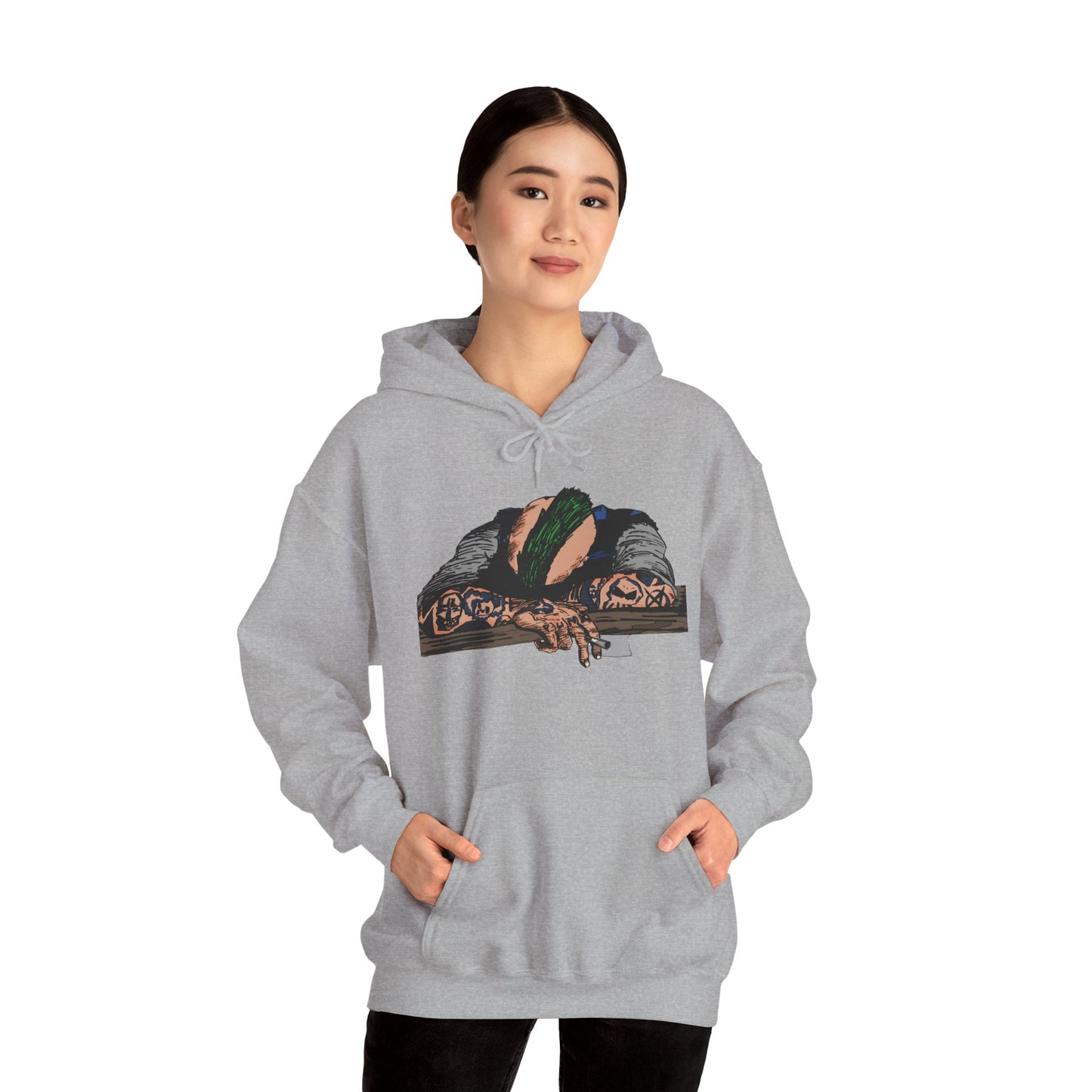 Punk and Done Color Unisex Hooded Sweatshirt, Cozy Streetwear, Unique Gift for Art Lovers, Casual Lounge Wear, Perfect for Fall Fashion