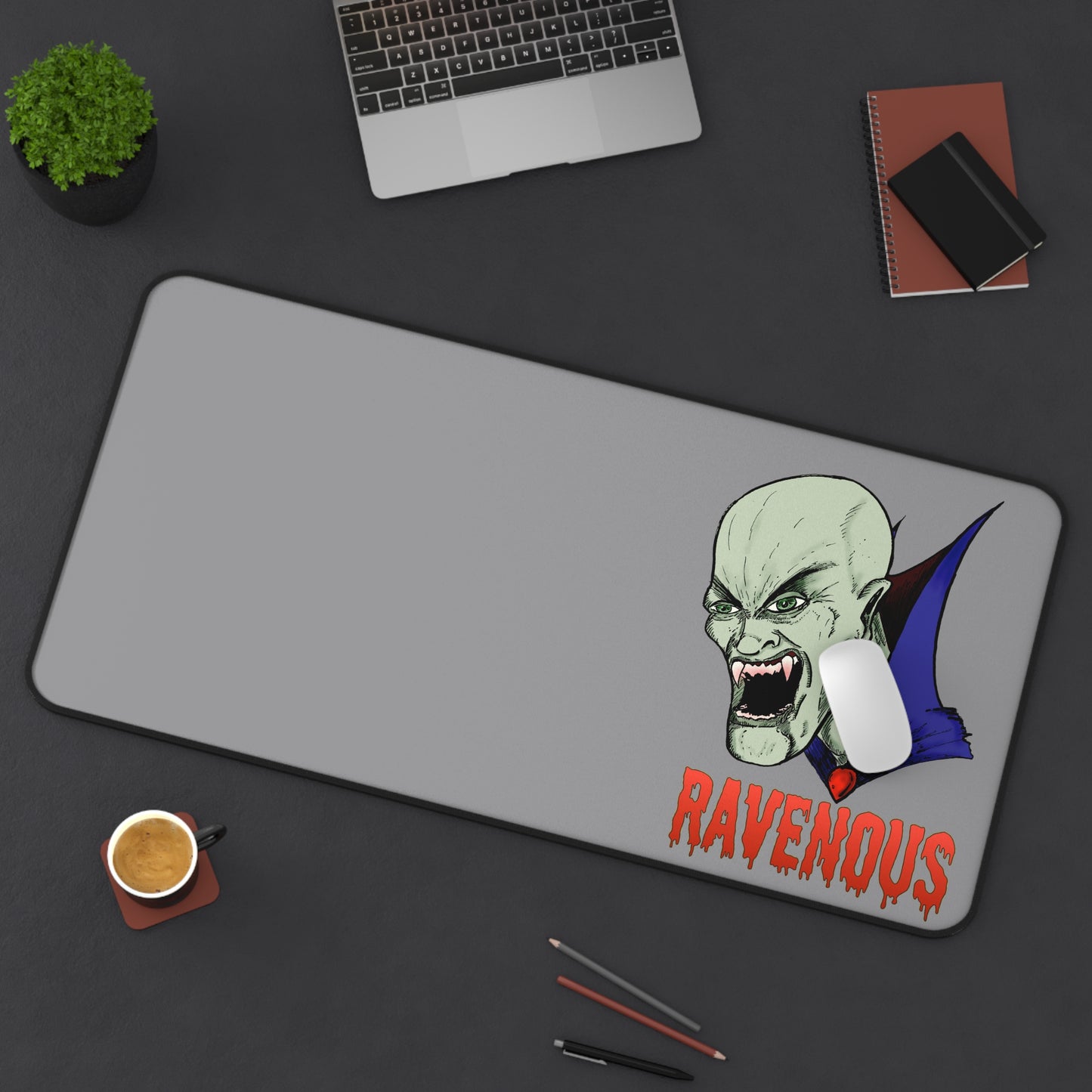 Desk Mat - Ravenous Bloodthirsty Vampire Gothic Horror Design