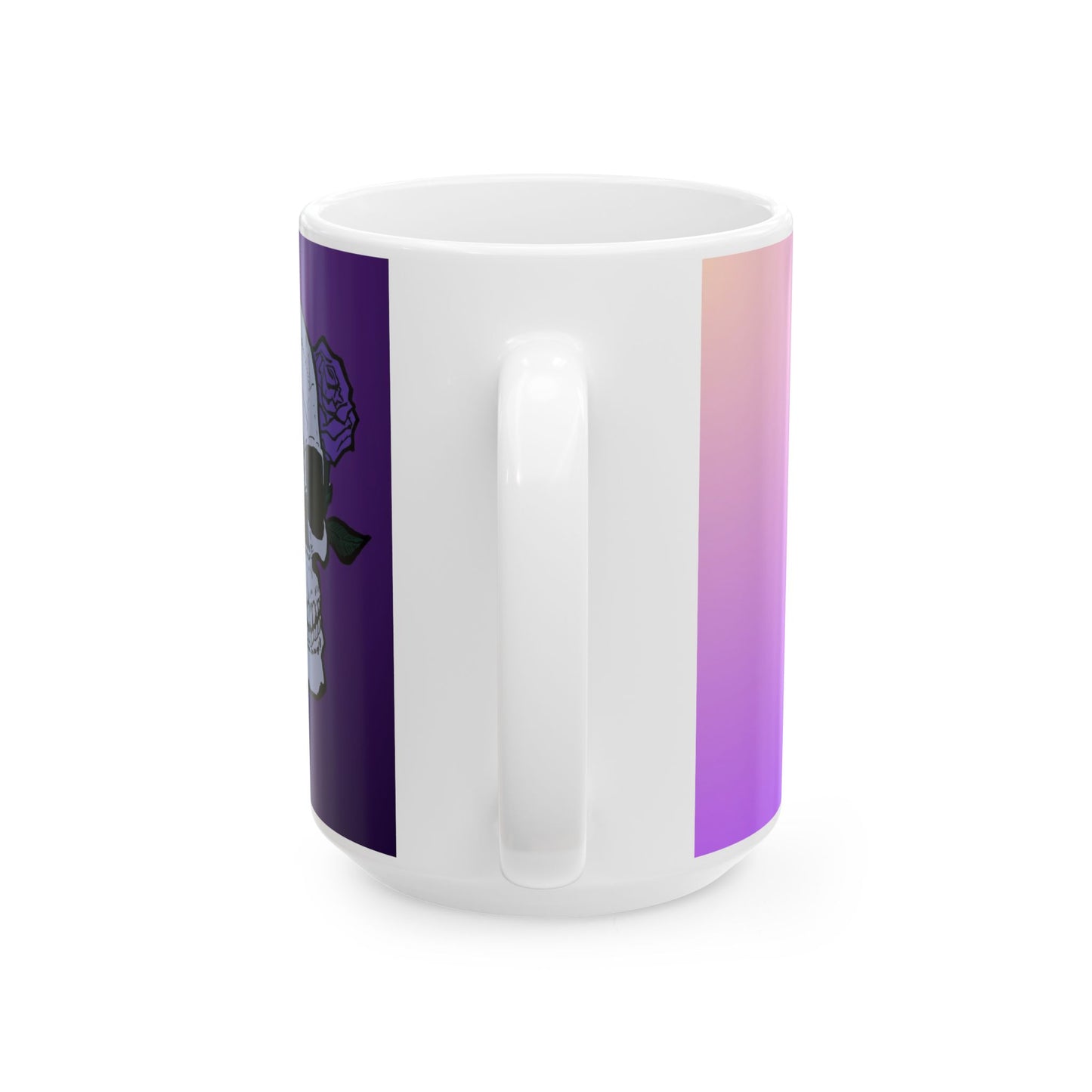 Purple Skull Rose Ceramic Mug — Gothic Floral Coffee Cup (11oz, 15oz)
