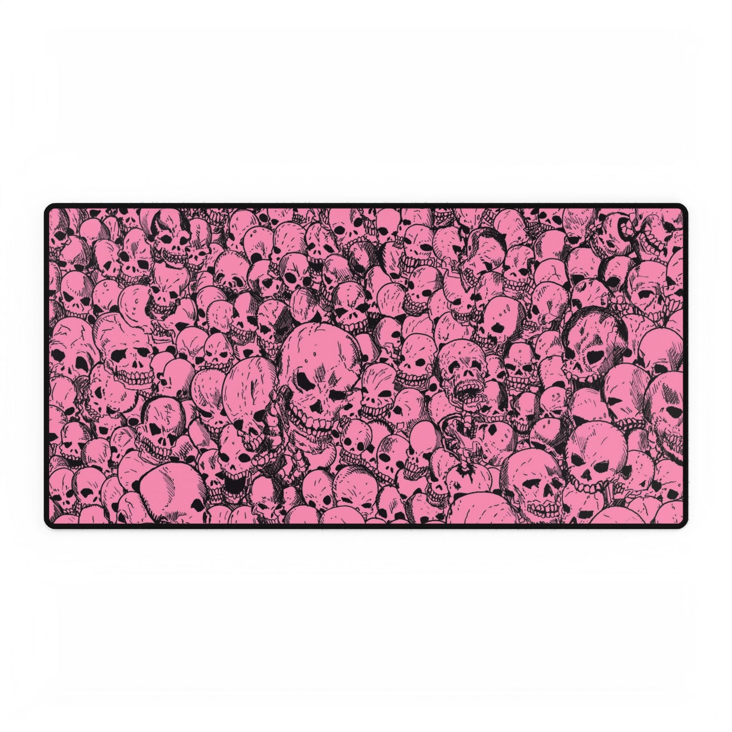 Pink Gathering of Skulls Desk Mat — Gothic Gaming & Office Mouse Pad and Card Playing Mat