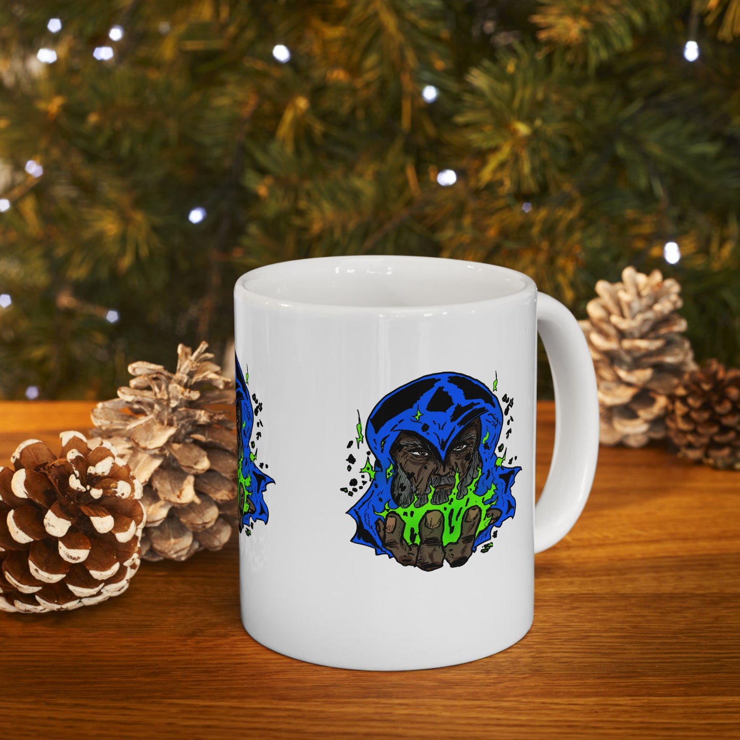 Cosmic Wizard Mug (11oz) - Colorful Magic Sorcery Gift for Fantasy Art Lovers