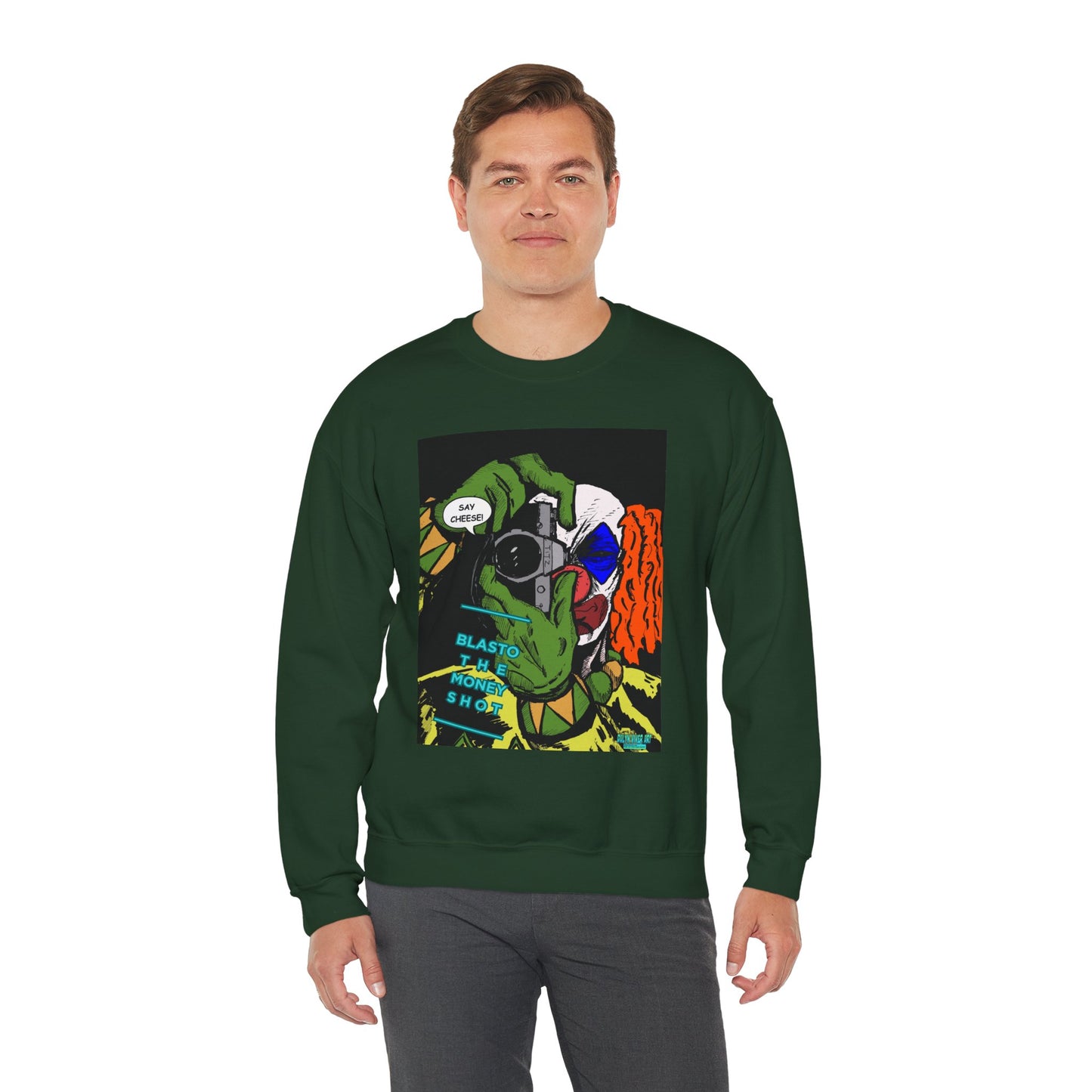 Blasto the Clown Retro Homage Graphic Crewneck Sweatshirt - 'Blast from the Past'
