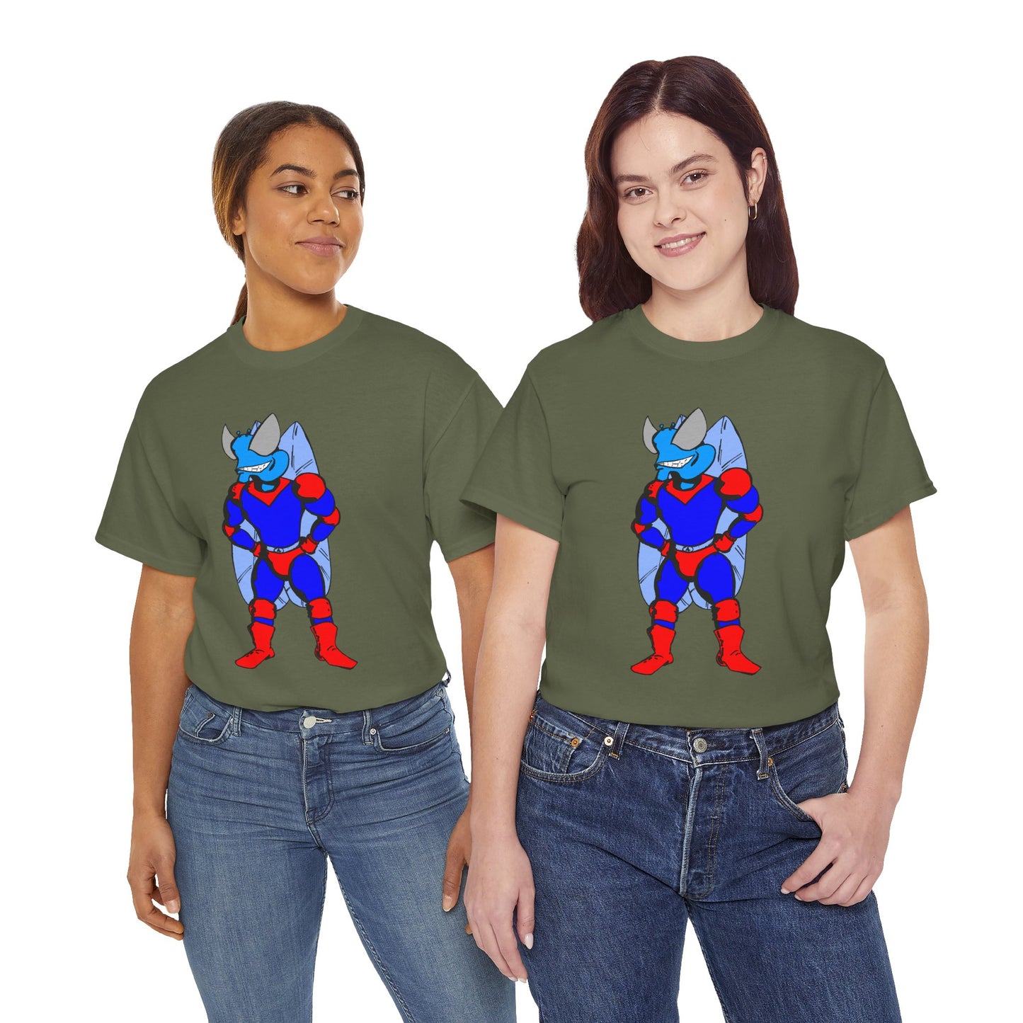 Astro-Fly Hero Graphic Tee - Blue & Red Superhero T-Shirt
