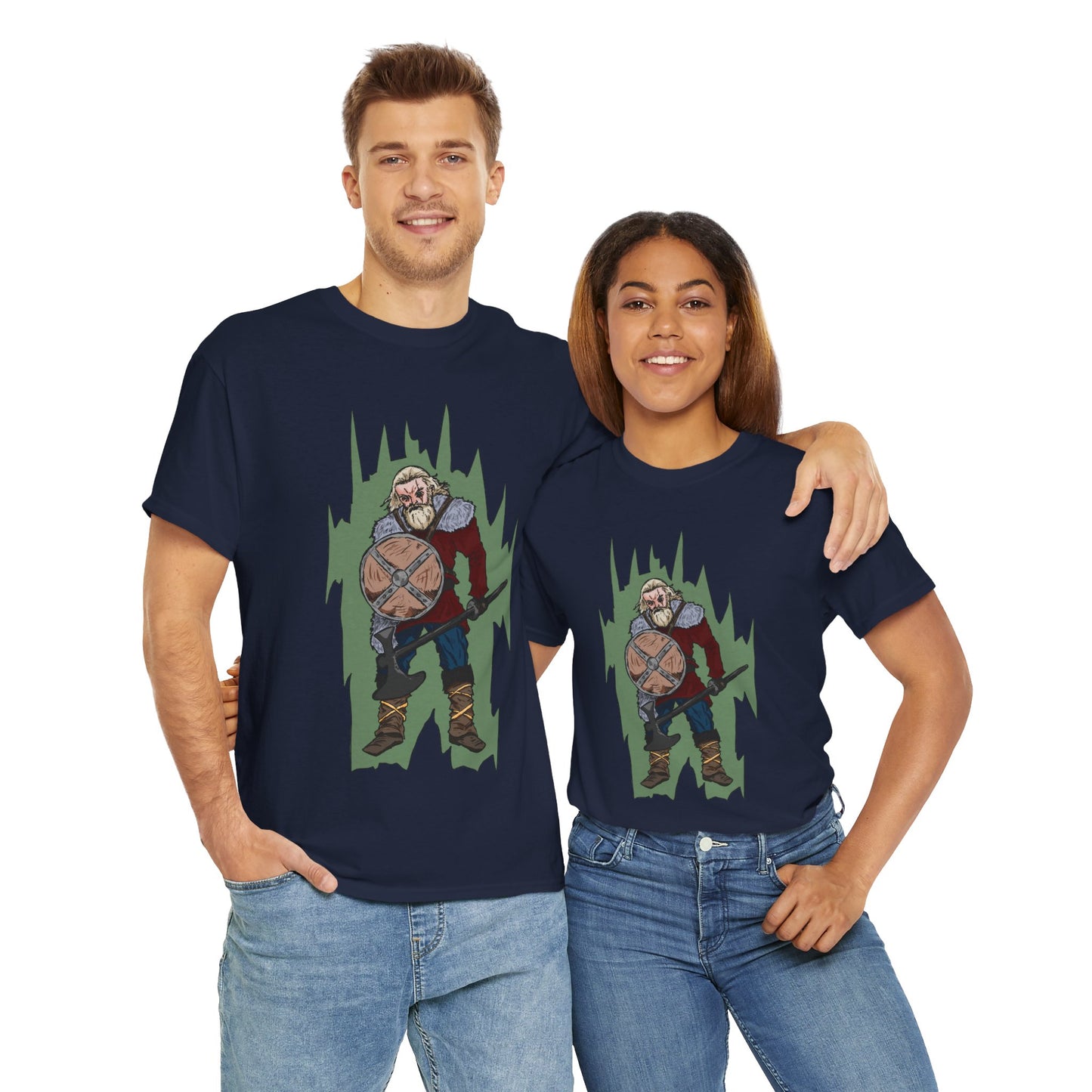 Epic Warrior Graphic Tee, Unisex Heavy Cotton Shirt, Casual Wear, Gamer Gift, Medieval Art Clothing, Battle Theme Fashion