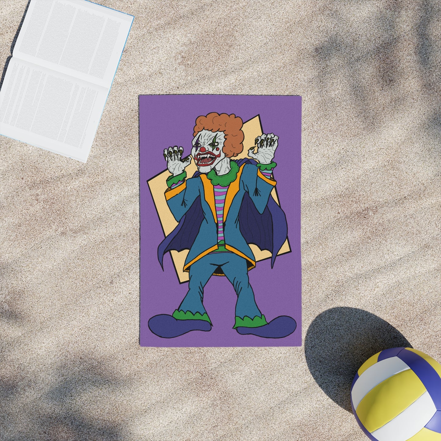 Vampire Clown Beach Towel