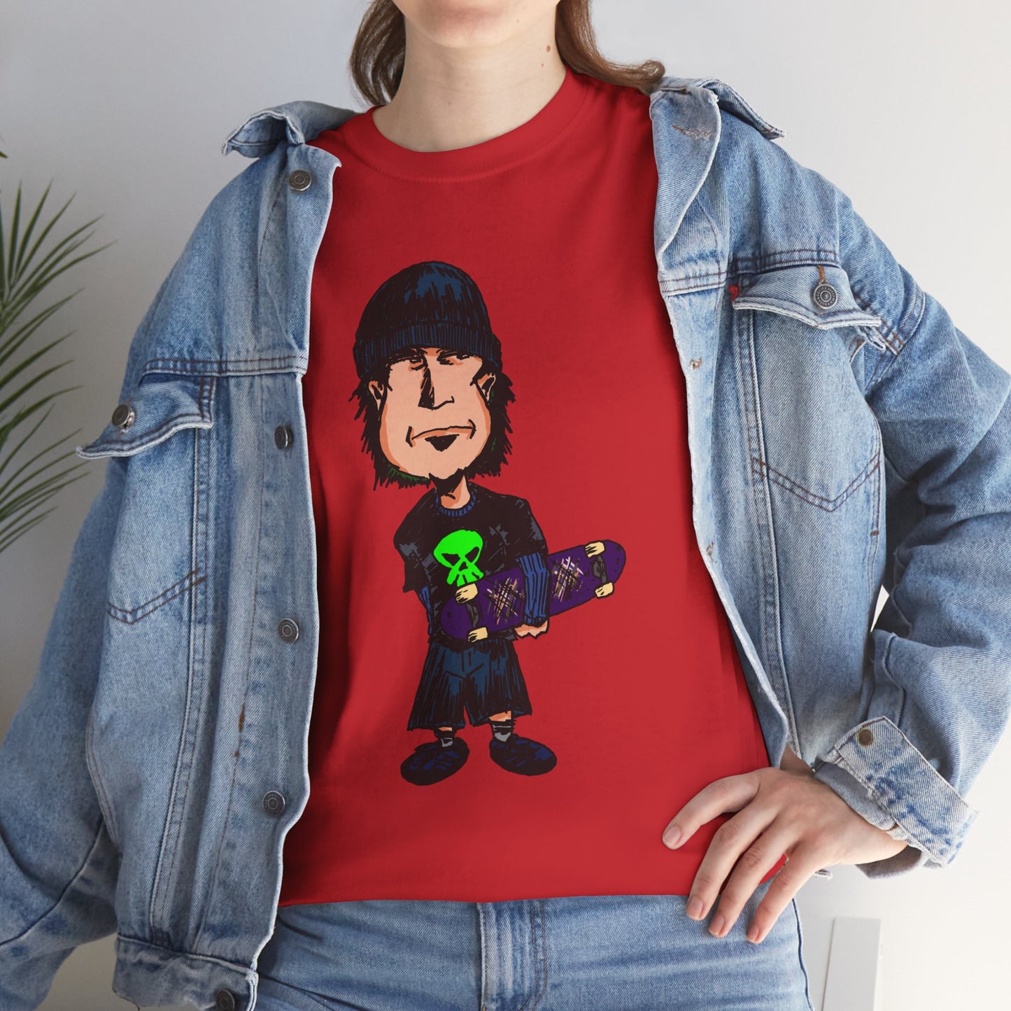 Rude Skater Dude - Skate Punk Cartoon Tee – Boy with Skateboard Graphic Shirt