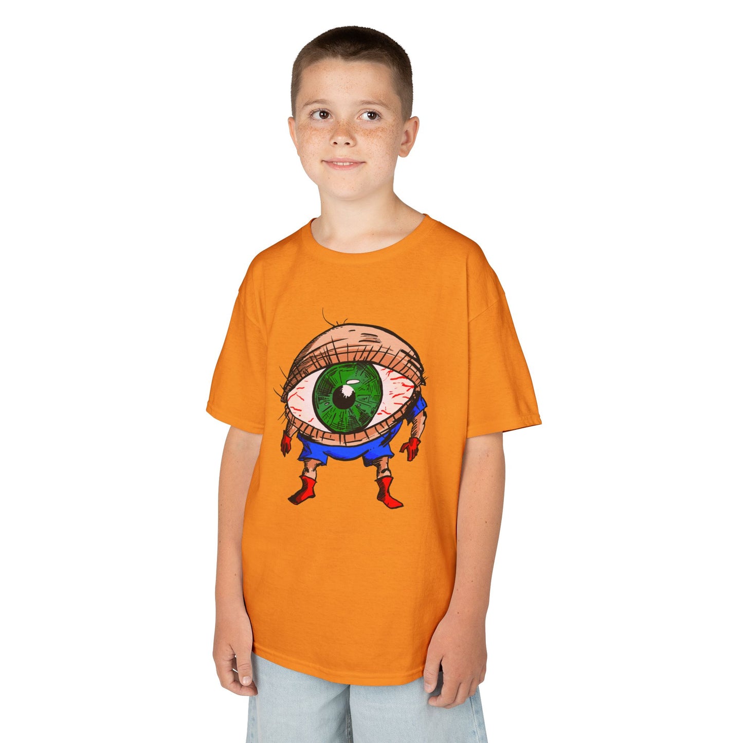 Terrif-EYE-ing Whimsical Kids Heavy Cotton Tee with Eye Design