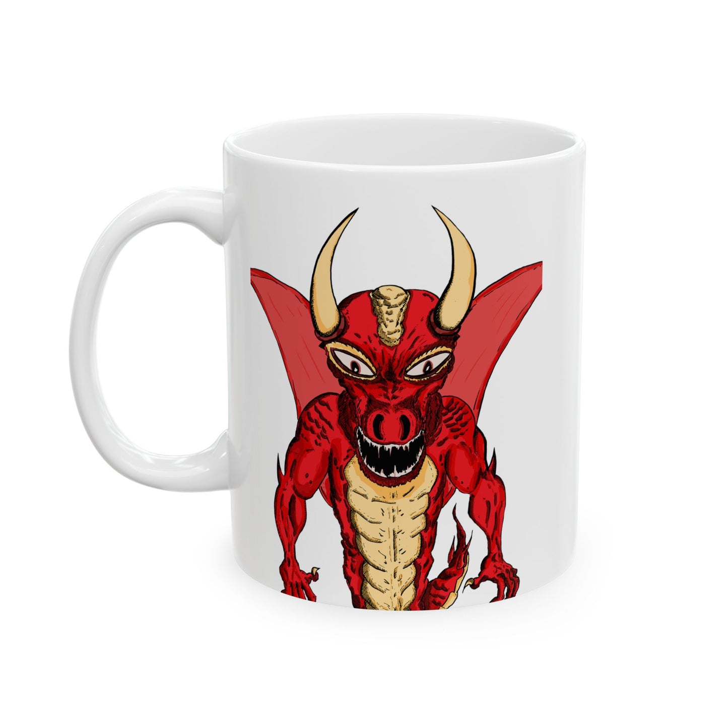 Bold Demon Dragon Themed Ceramic Mug | Perfect Gift for Comic Fans, Coffee Lovers, & Superhero Parties, Protect Your Coffee in Style!