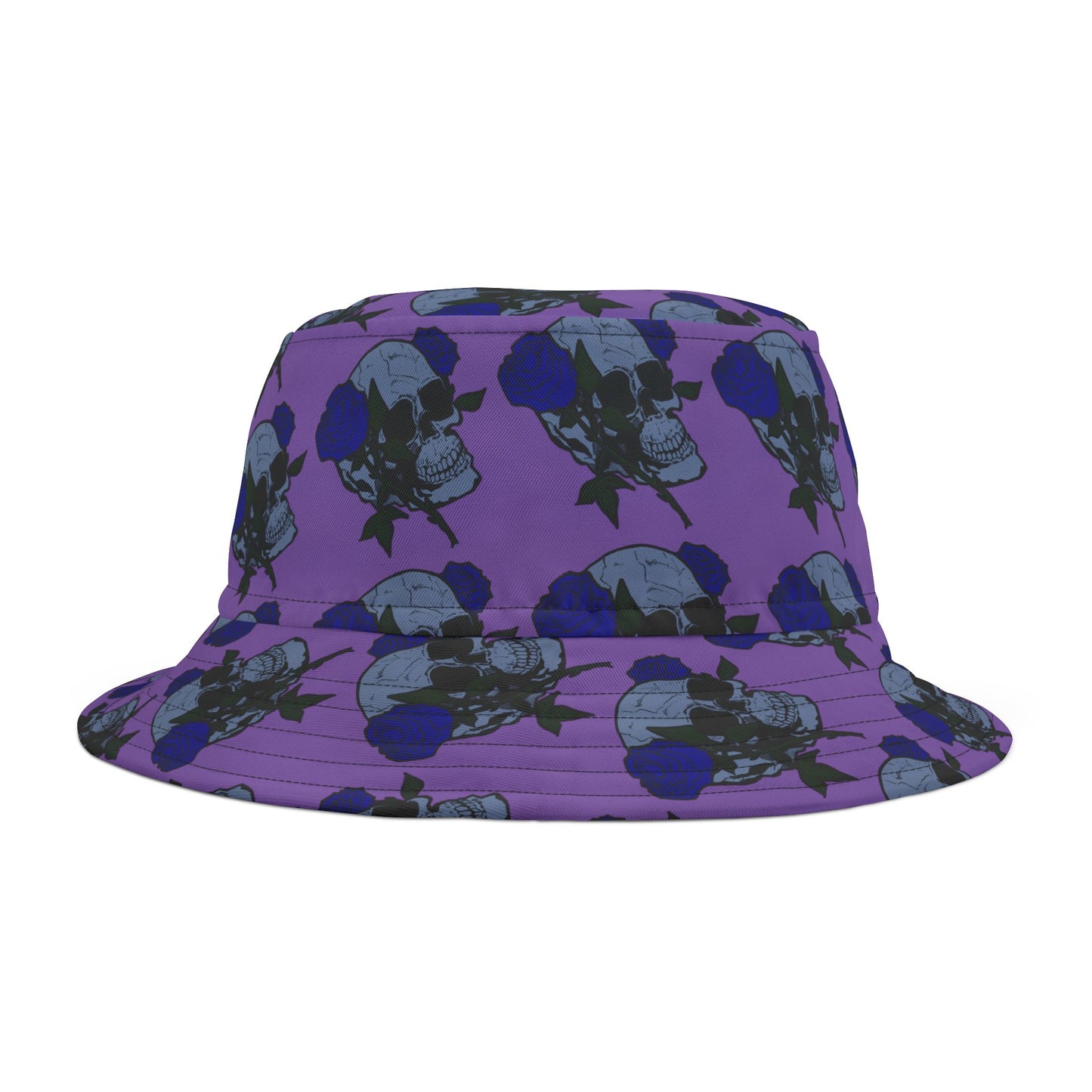 Purple Floral Skull Bucket Hat - Fun Summer Accessory, Stylish Gift for Festivals, Beach Days, Travel, Casual Wear, Photography