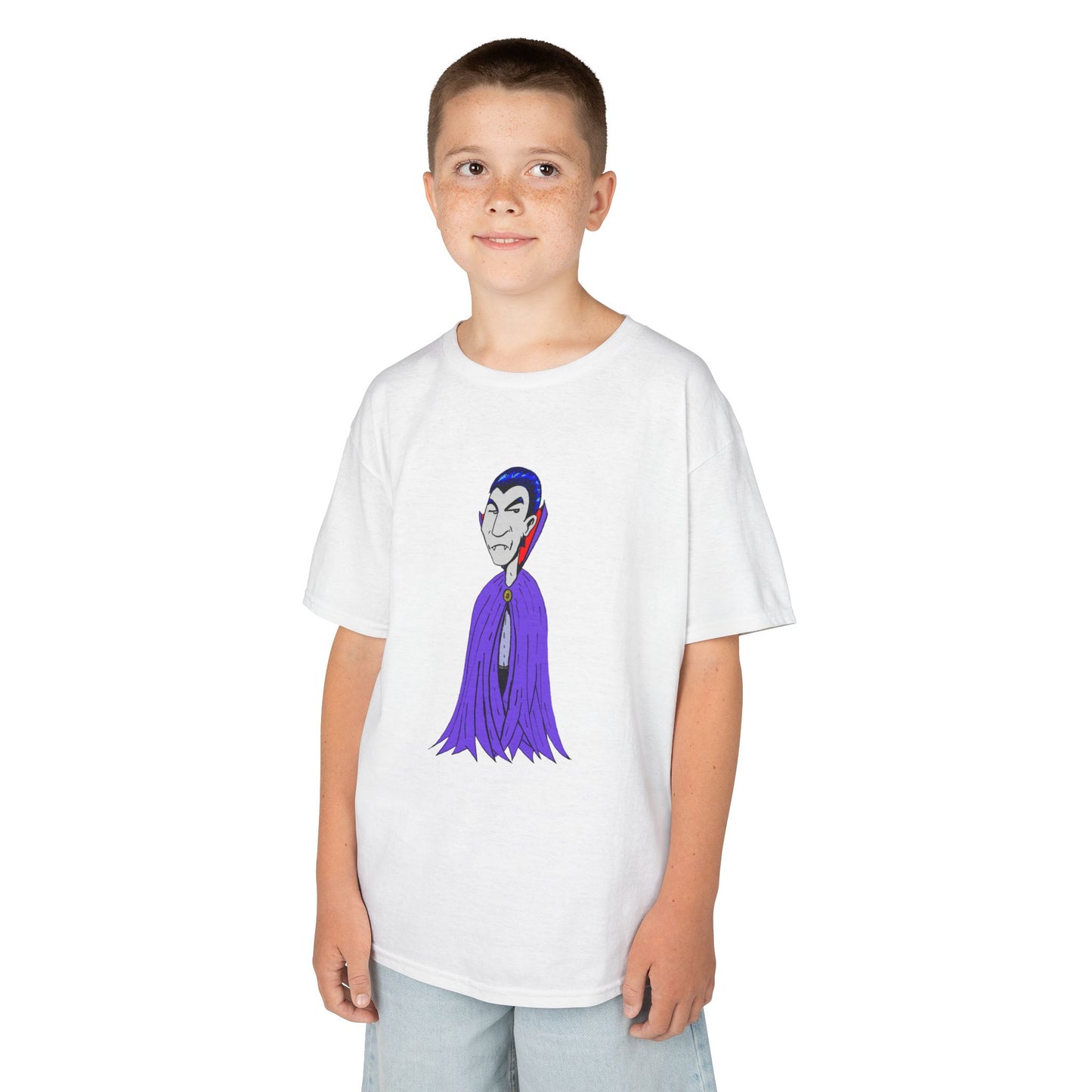 Kids Vampire T-Shirt — Cute Purple Dracula Tee for Halloween