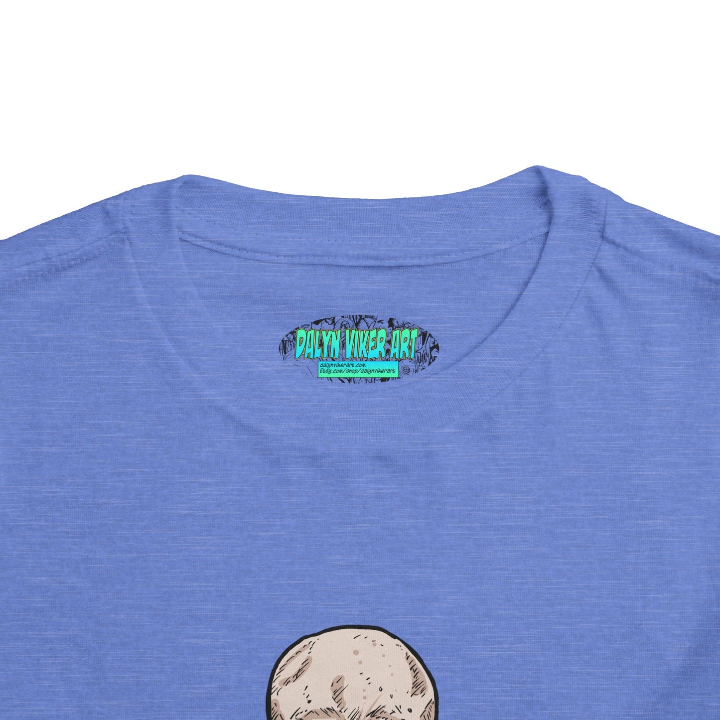 Toddler Tee — Skull with Red & Blue Electric Guitars Rock Shirt