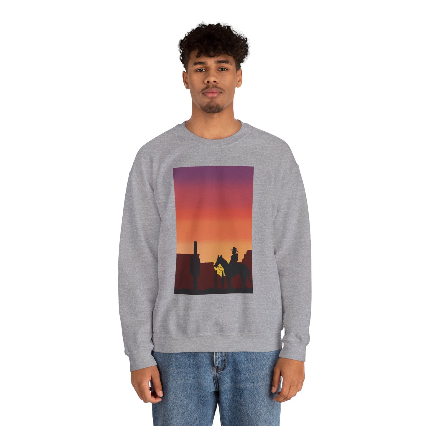 Desert Sunset Silhouette Unisex Crewneck Sweatshirt
