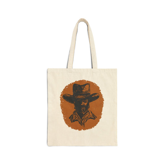 Old West Cowboy Cotton Canvas Tote Bag